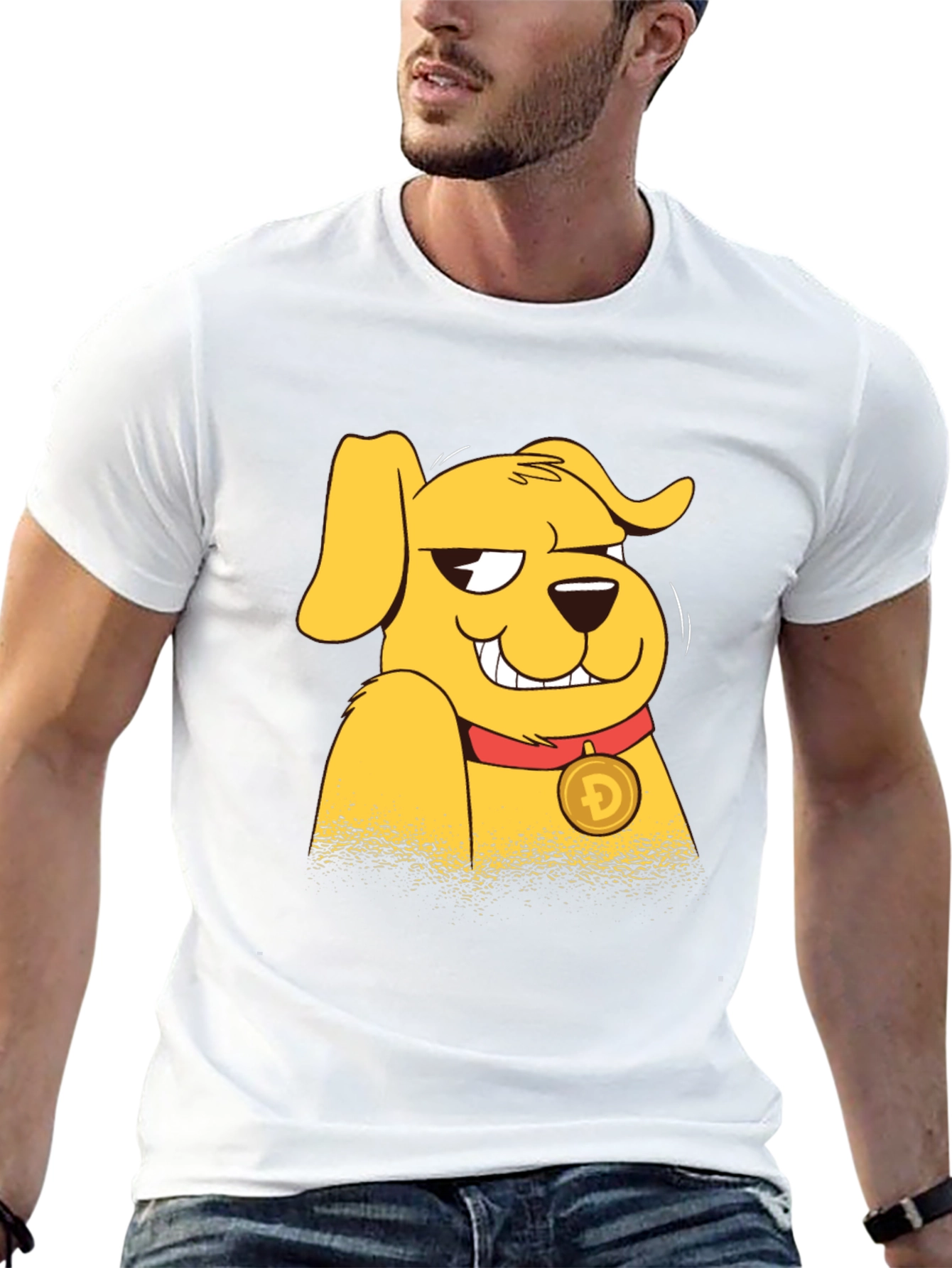 Doge Crypto Cartoon Black T-Shirt