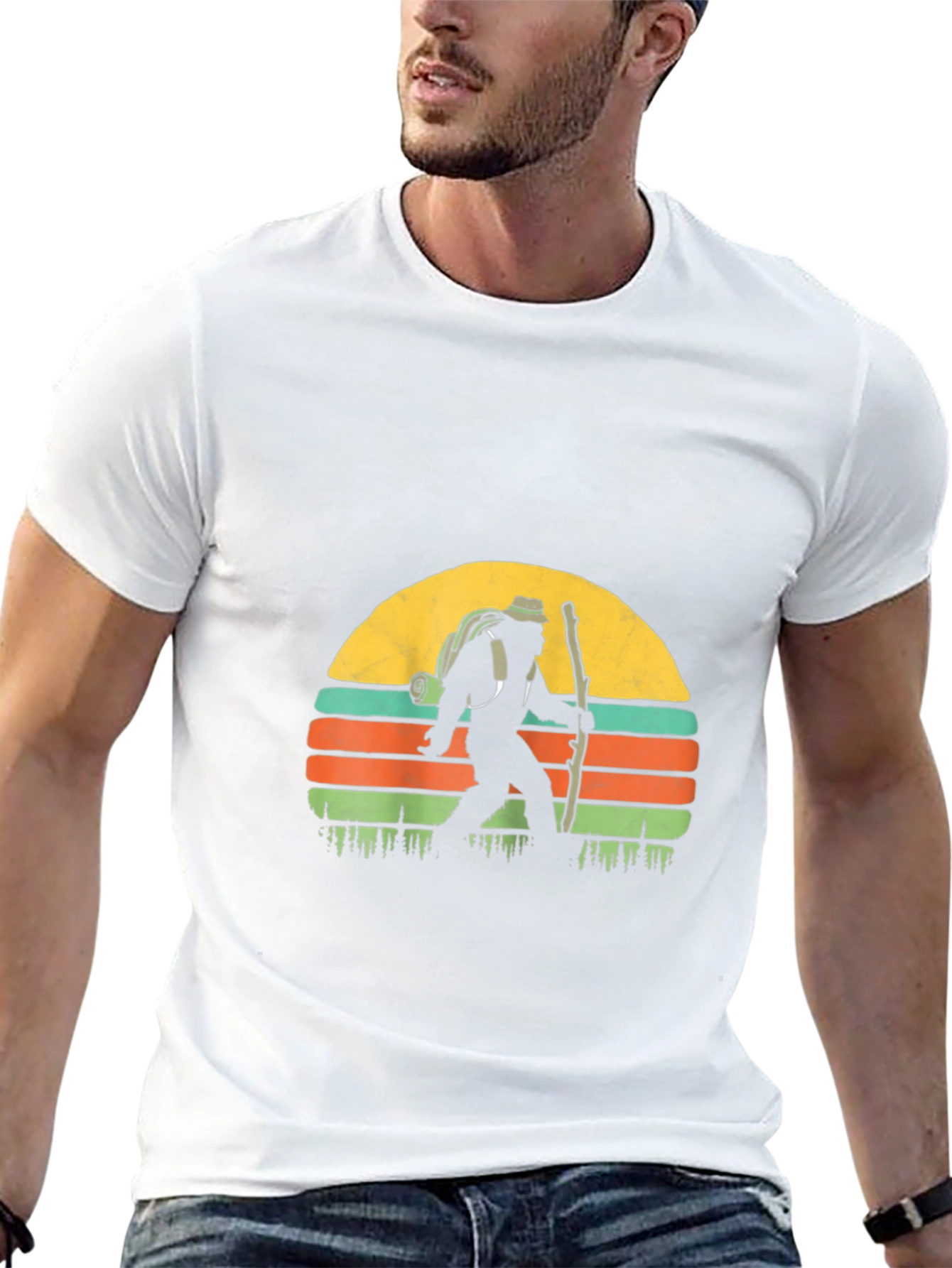 Bigfoot Hiking Sunset T-Shirt