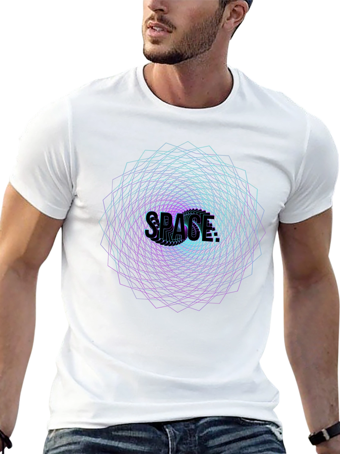 Space Vortex Graphic Tee - Premium Comfort