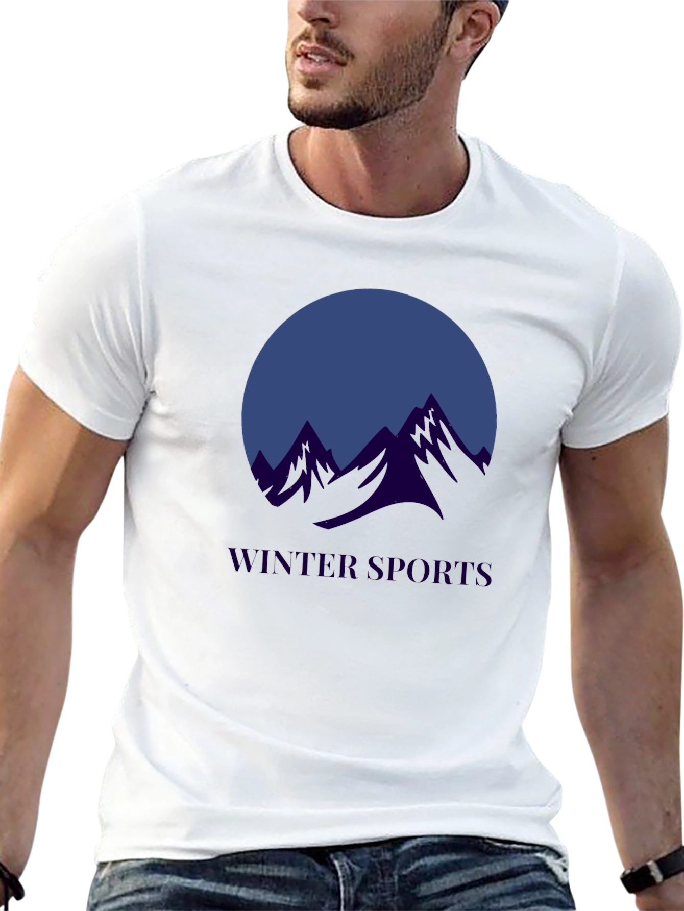 Winter Sports Graphic T-Shirt - Black