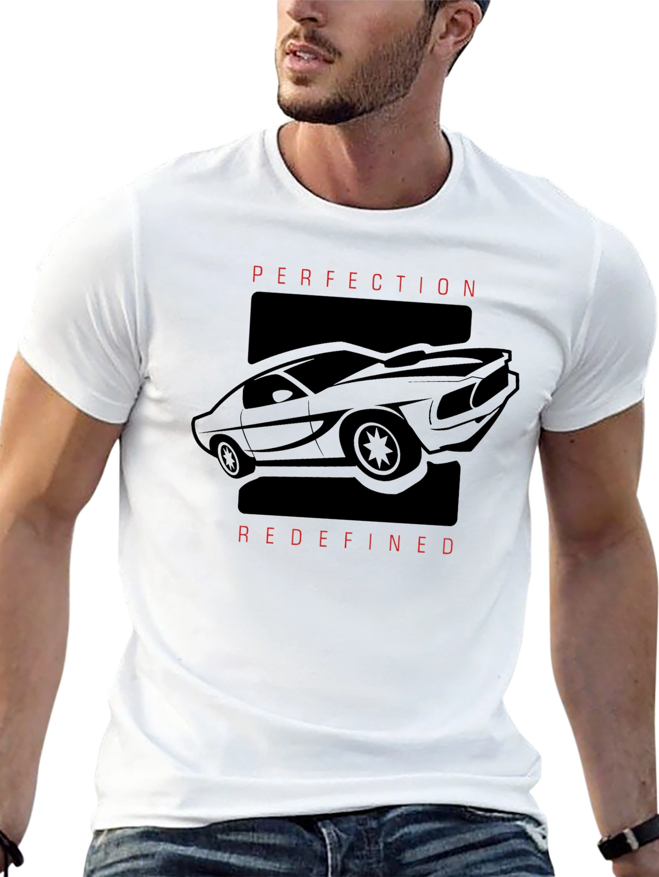 Perfection Redefined Car Graphic Black T-Shirt