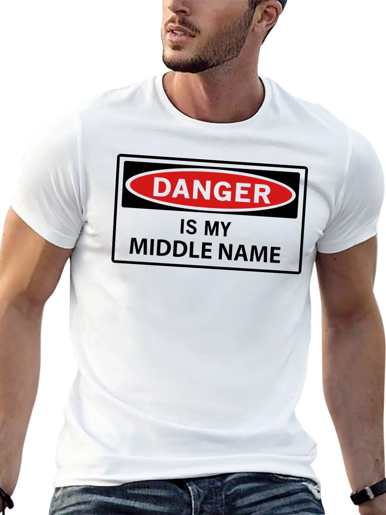 Danger Is My Middle Name - Novelty Graphic T-Shirt