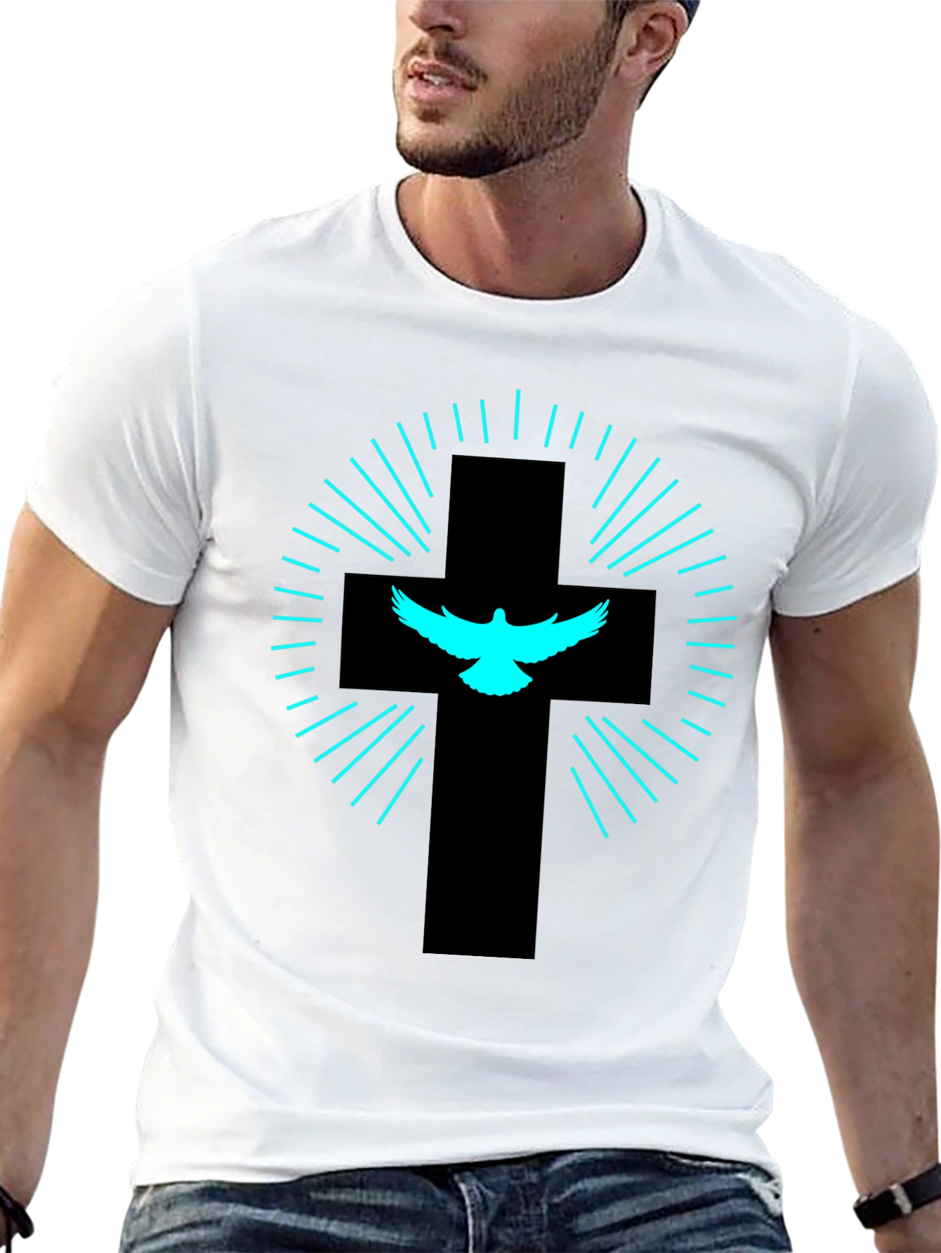 Dove Cross Graphic Tee - Black