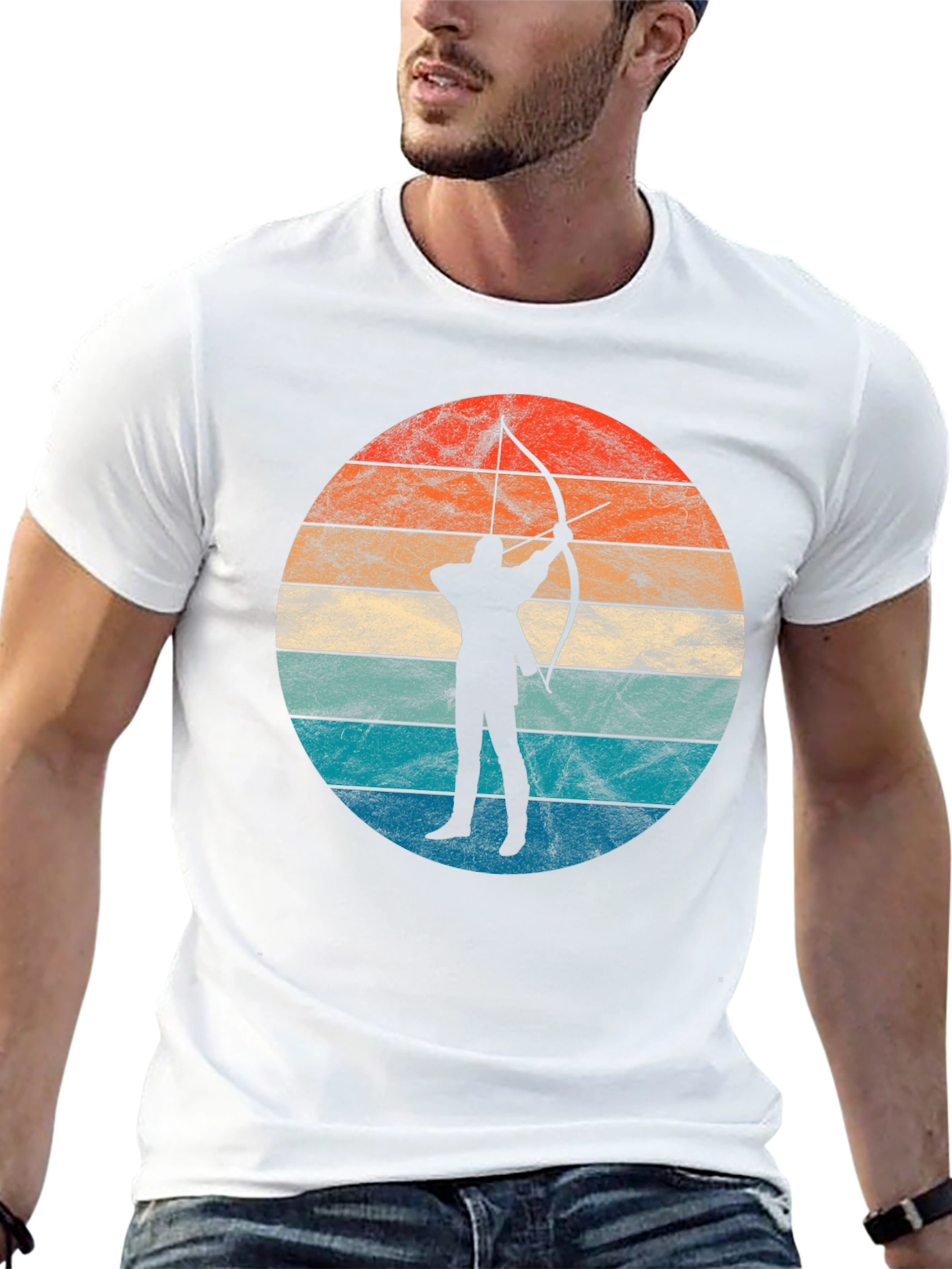 Archery Sunset Silhouette Tee - Retro Archer T-Shirt
