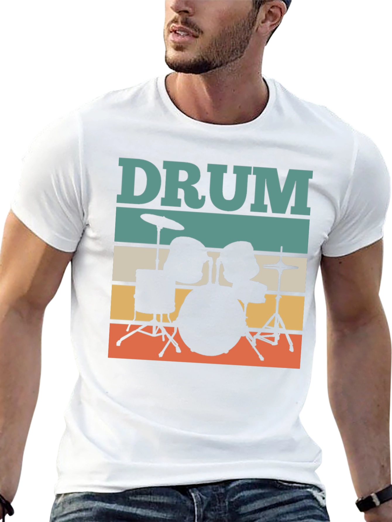Retro Drum Set T-Shirt - Musician Tee
