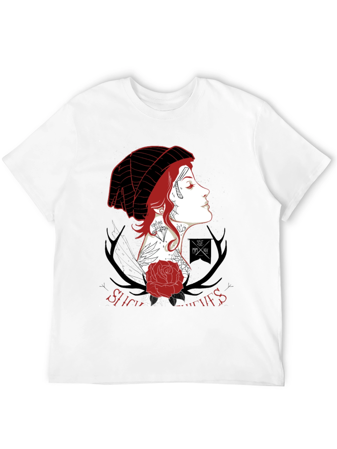 Edgy Graphic Print Tee - Dark Academia Aesthetic