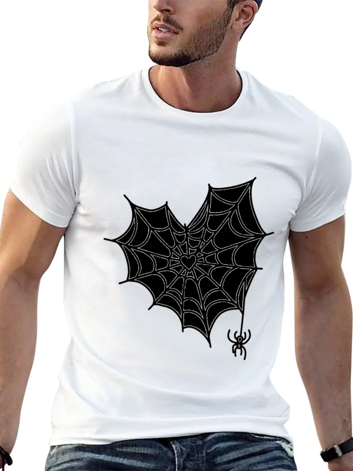 Gothic Spiderweb Heart T-Shirt