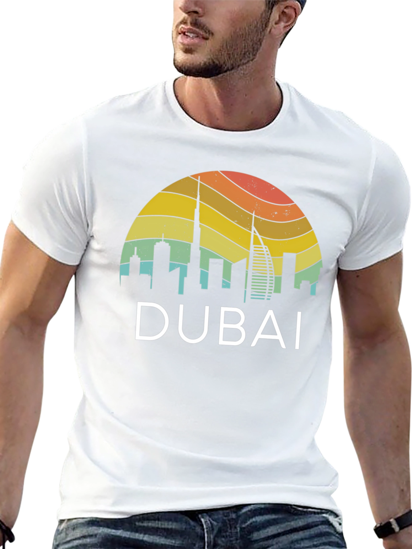 Dubai Skyline Retro T-Shirt - Vacation Souvenir