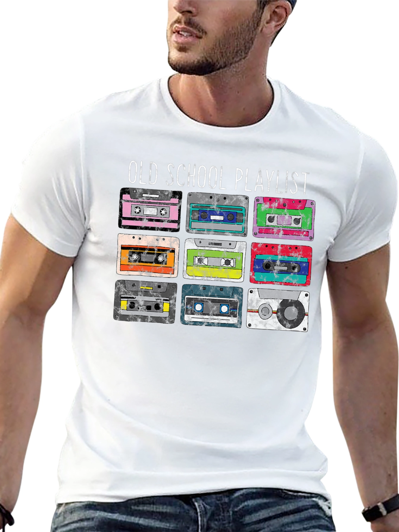Old School Playlist T-Shirt Retro Cassette Design