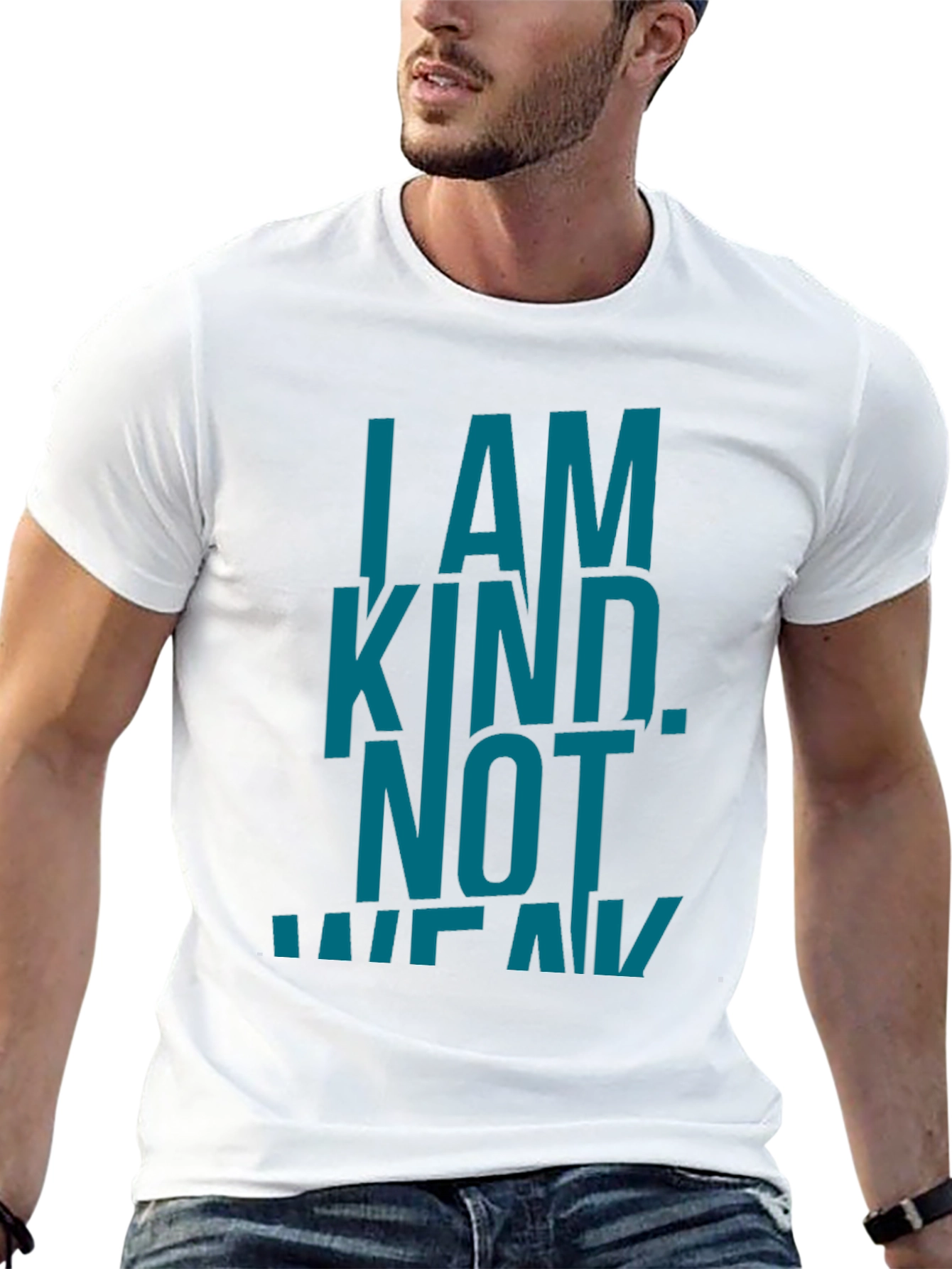I AM KIND. NOT WEAK. Black Graphic T-Shirt