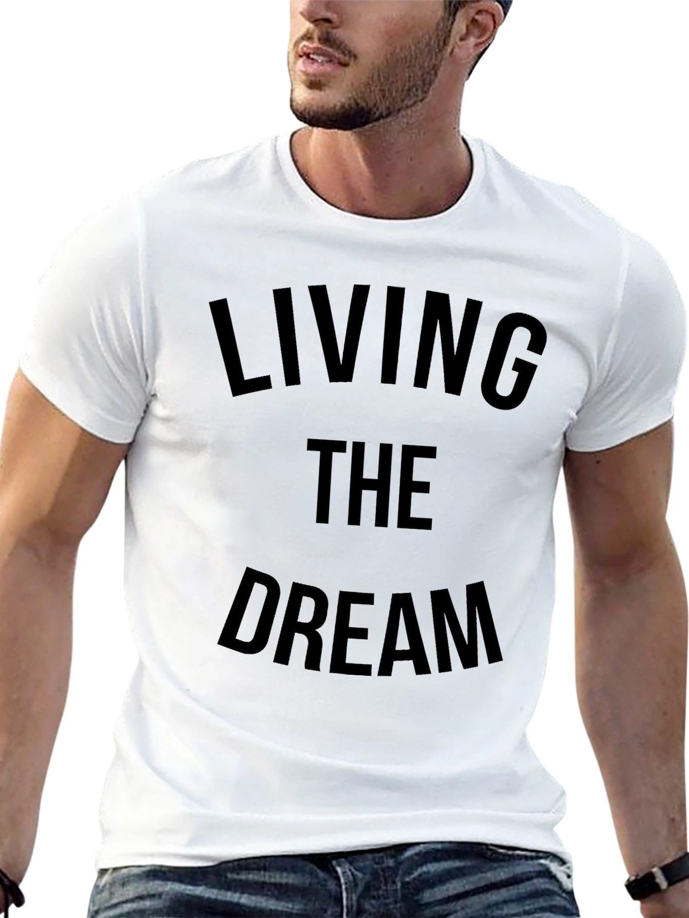 Living the Dream Graphic Tee - Mens Black T-Shirt