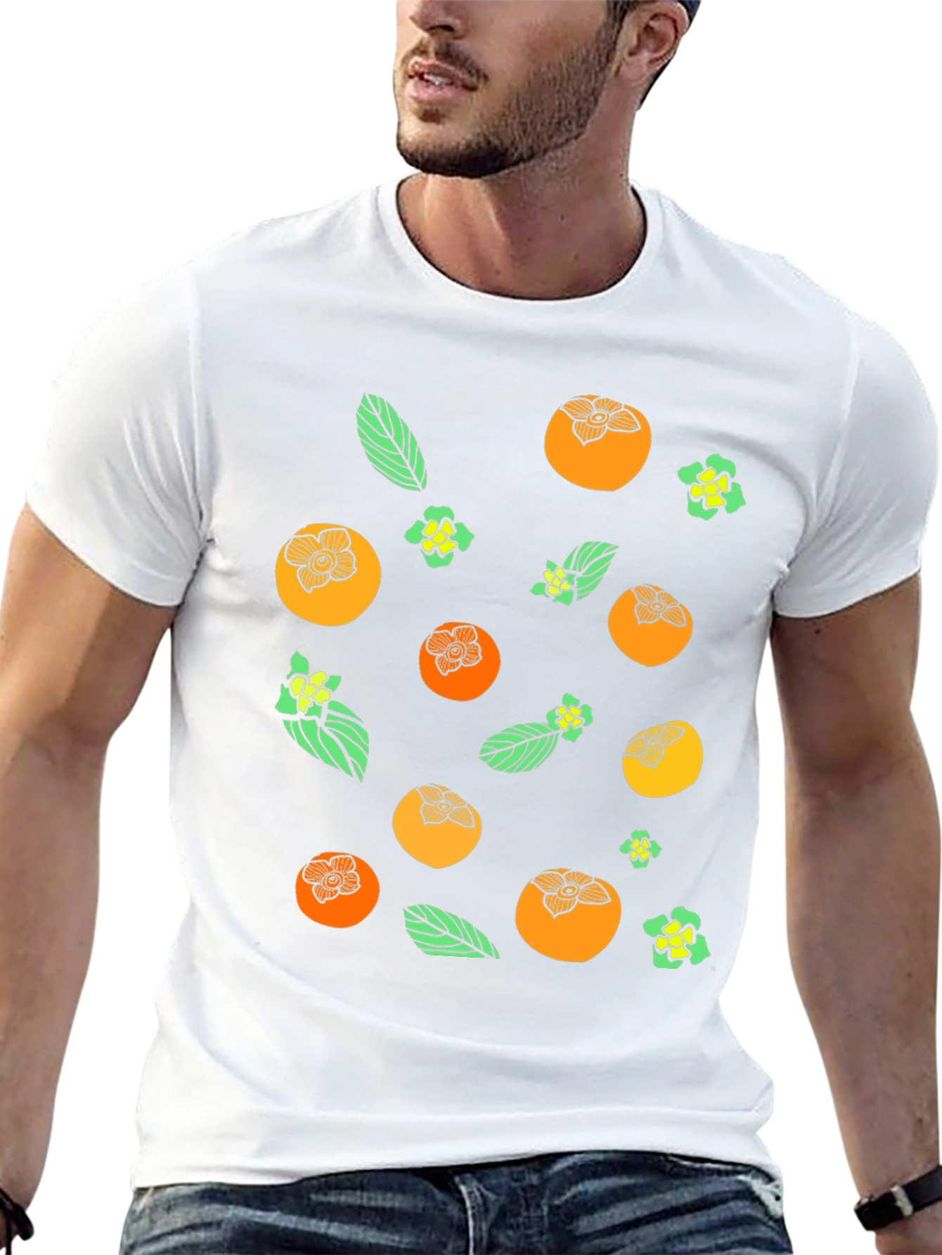 Persimmon Pattern Black T-Shirt