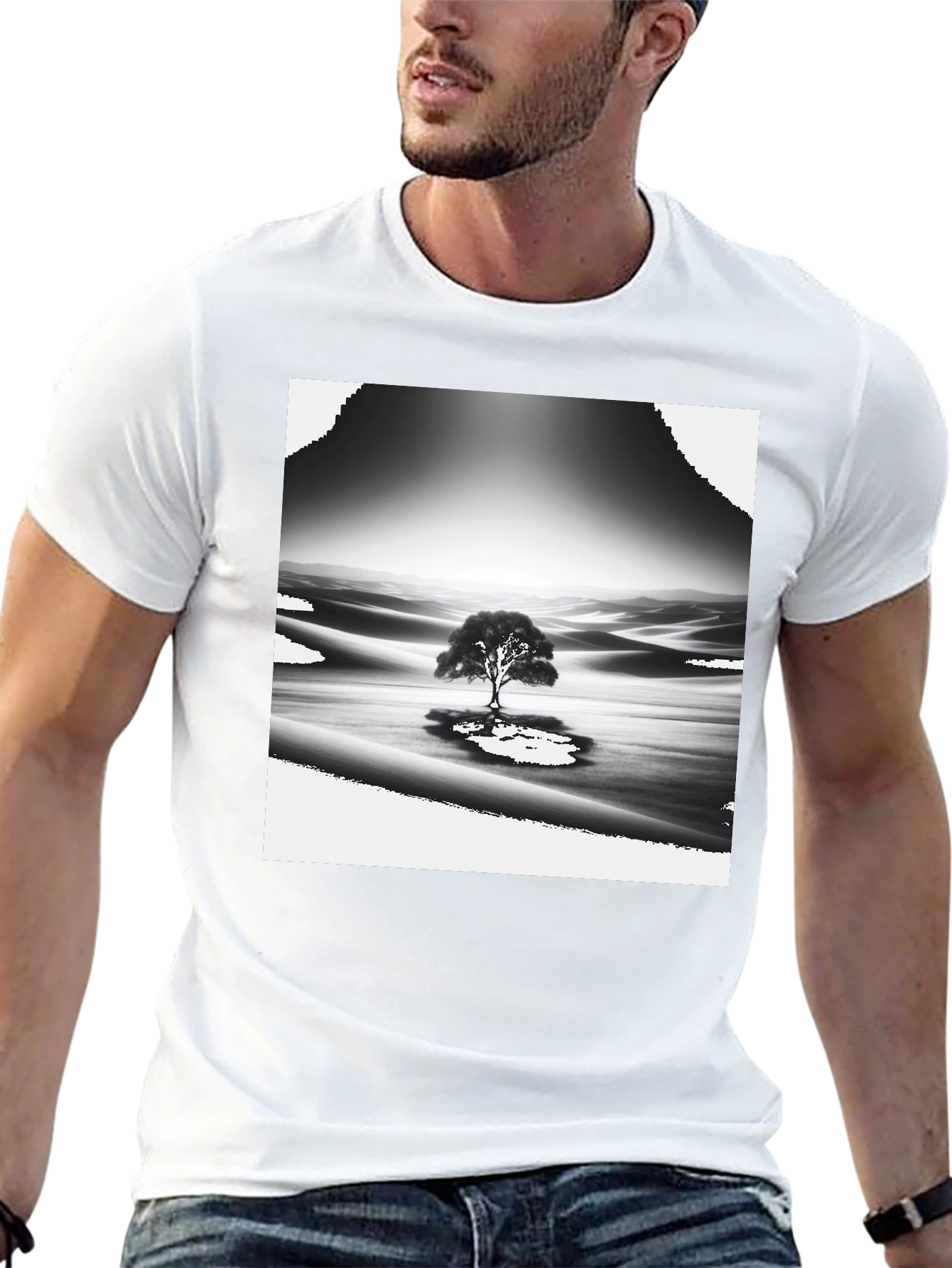 Monochrome Desert Tree Graphic Tee