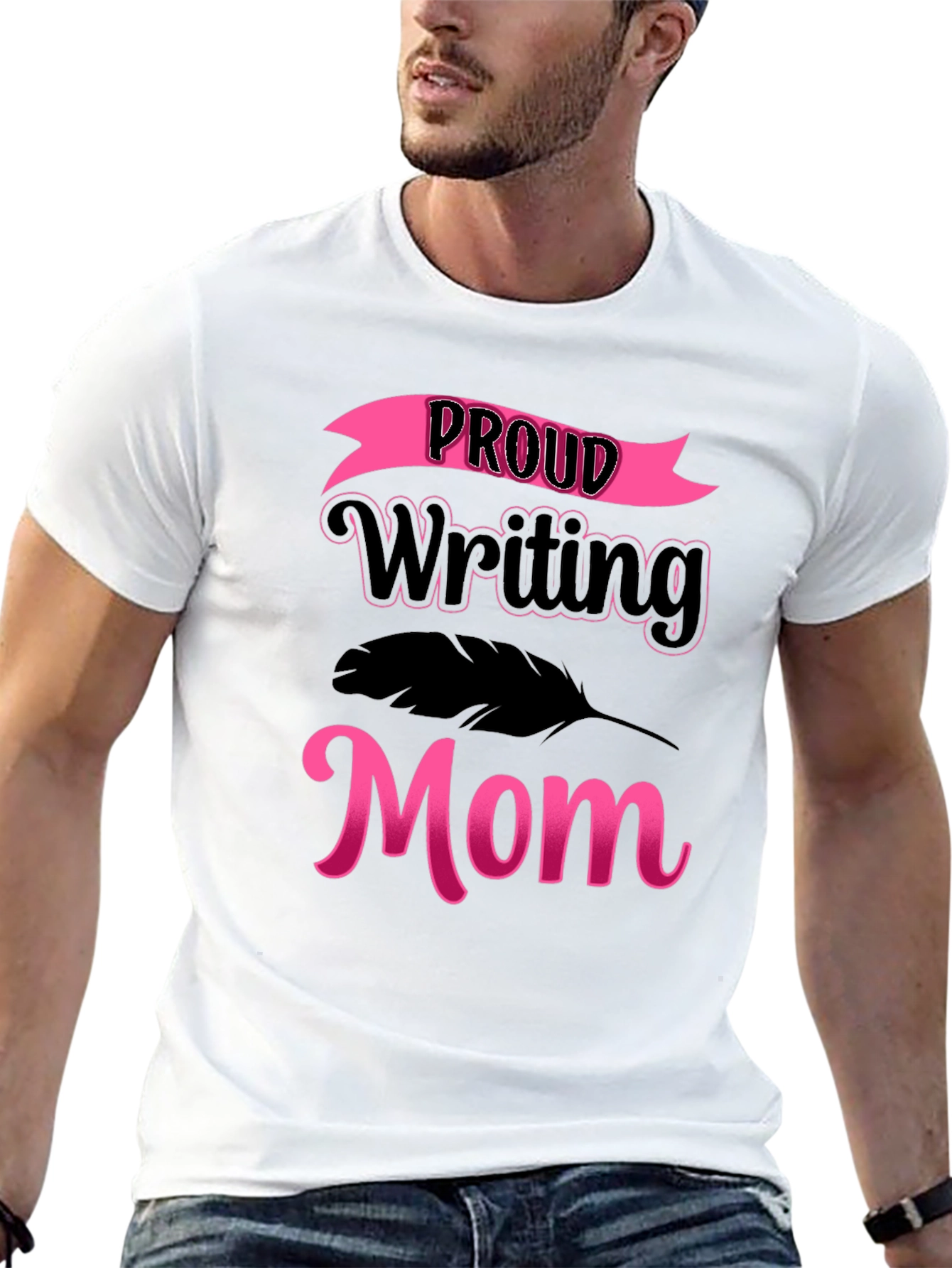Proud Writing Mom T-Shirt - Black