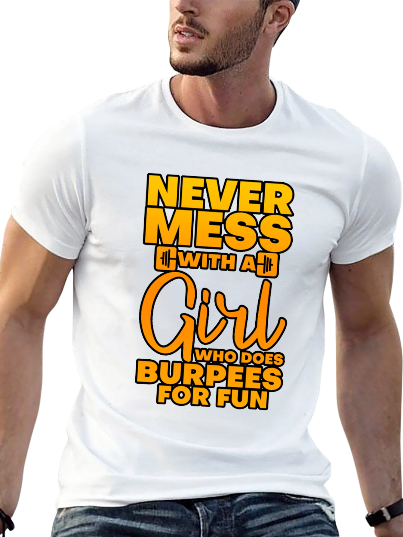 Never Mess With A Girl Burpees Black T-Shirt