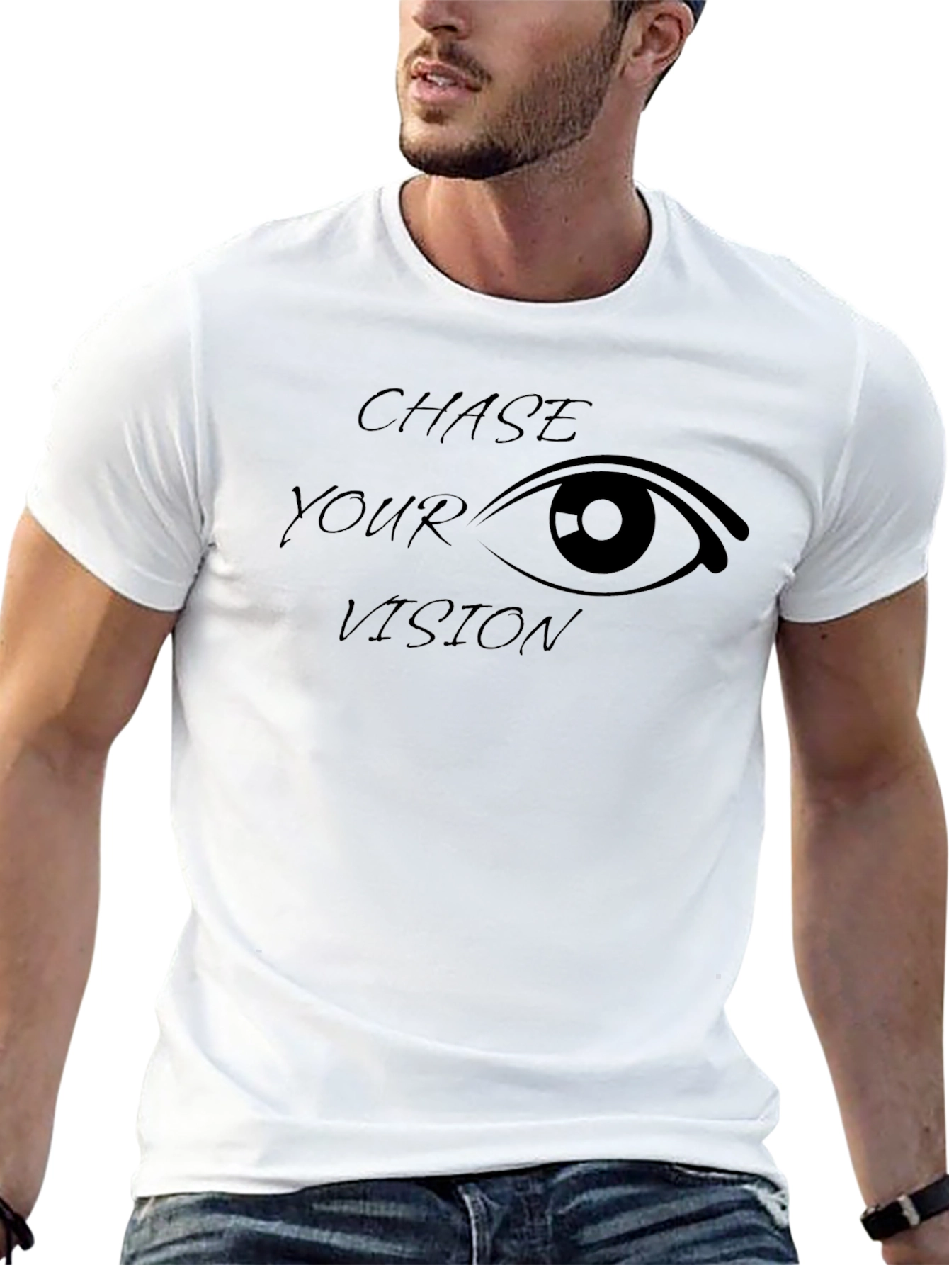 Chase Your Vision Black Graphic T-Shirt