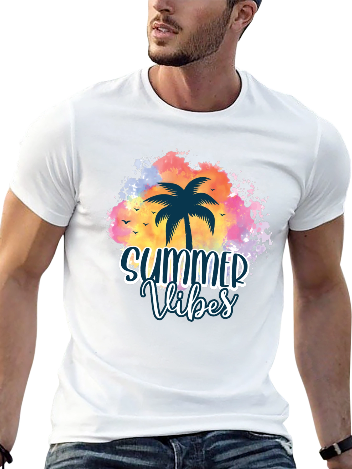 Summer Vibes Palm Tree Graphic Tee