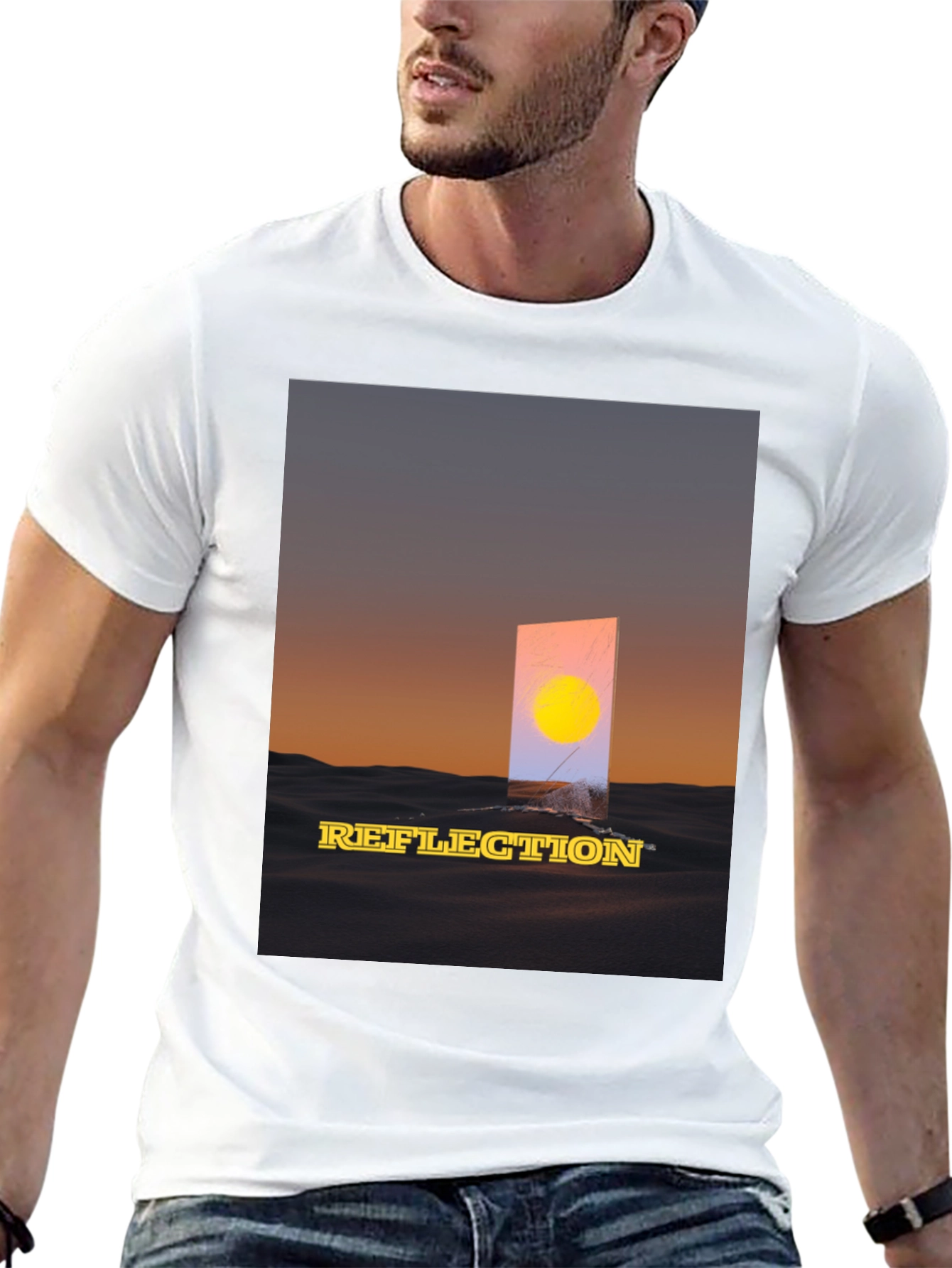 Reflection Graphic T-Shirt - Sunset Art Tee