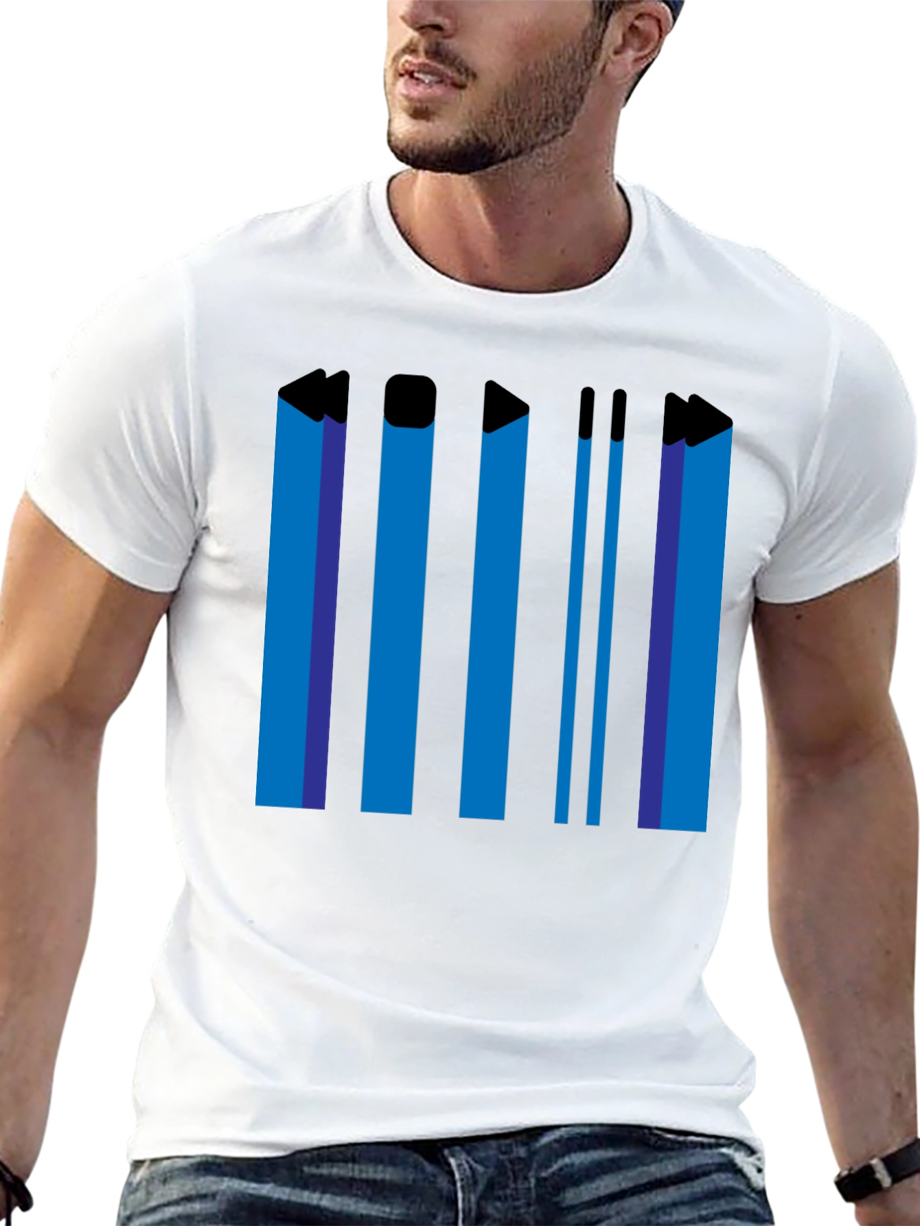 Retro Media Player T-Shirt - Black Graphic Tee