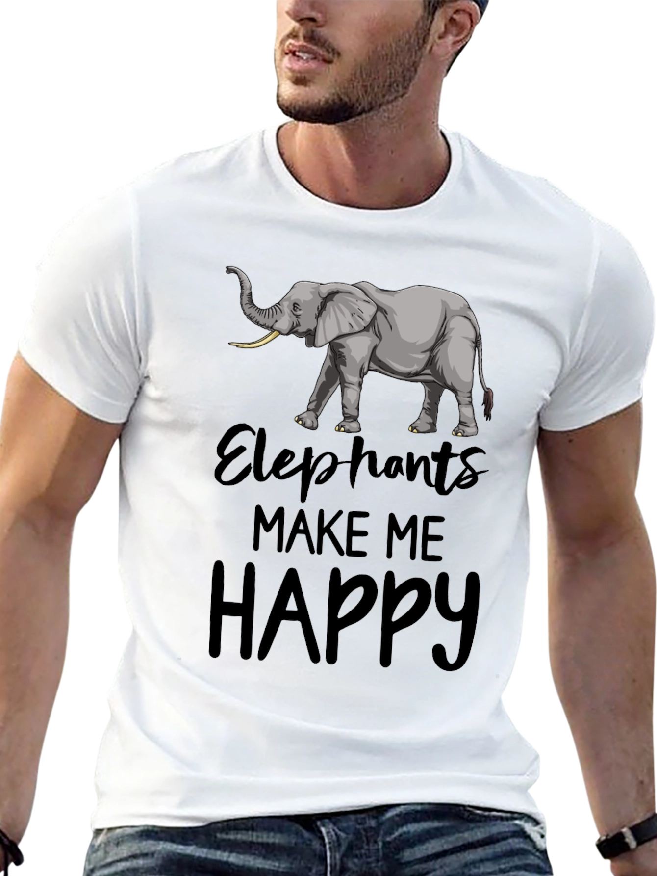 Elephant T-Shirt: Elephants Make Me Happy