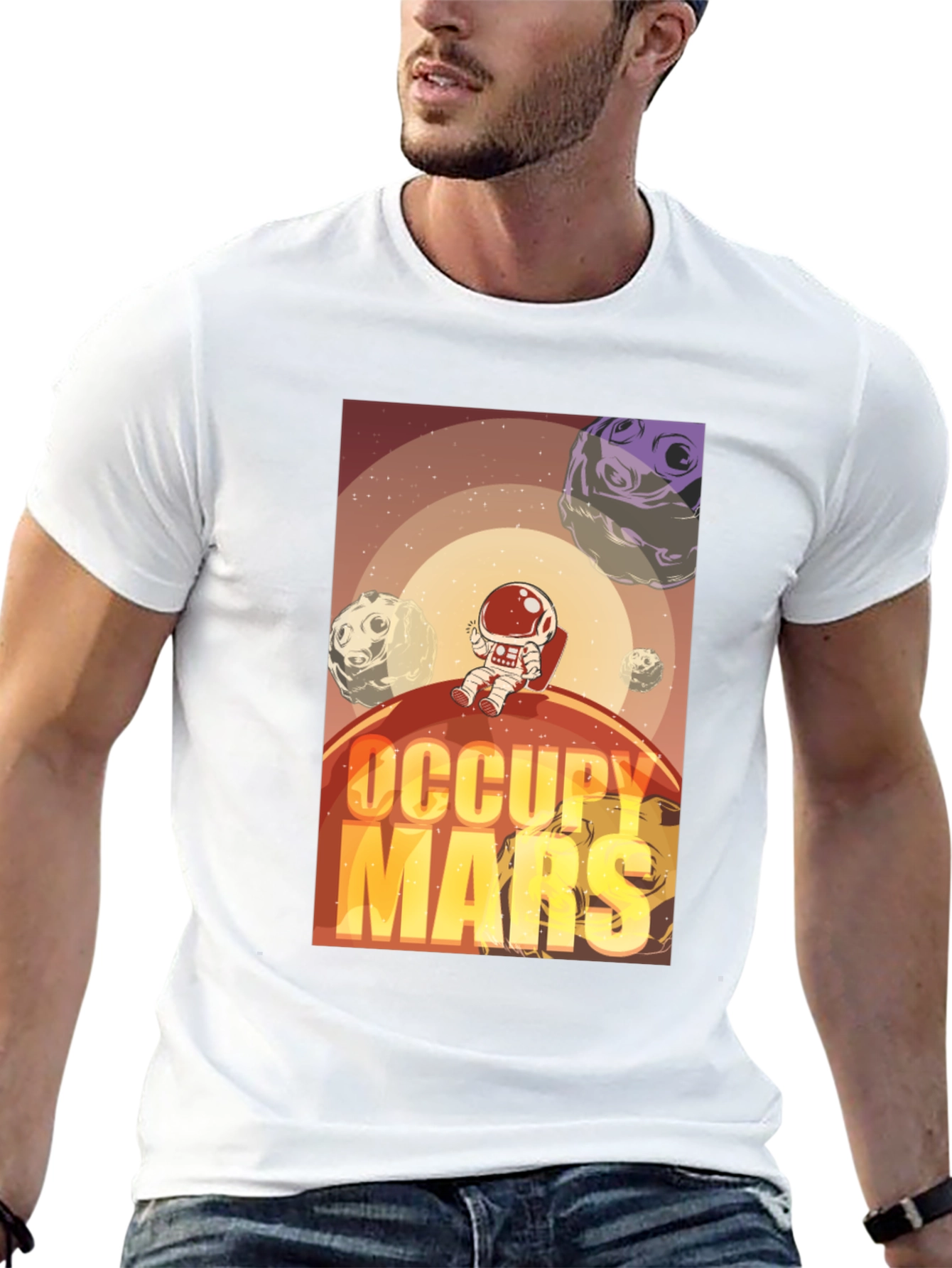 Occupy Mars Graphic T-Shirt - Space Adventure Tee
