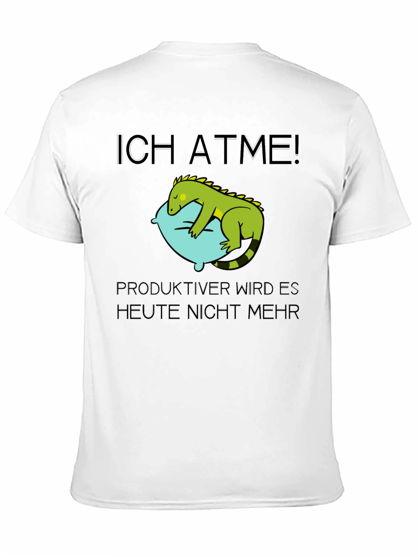 Ich Atme! Funny Lizard Sleeping Mens Black T-Shirt