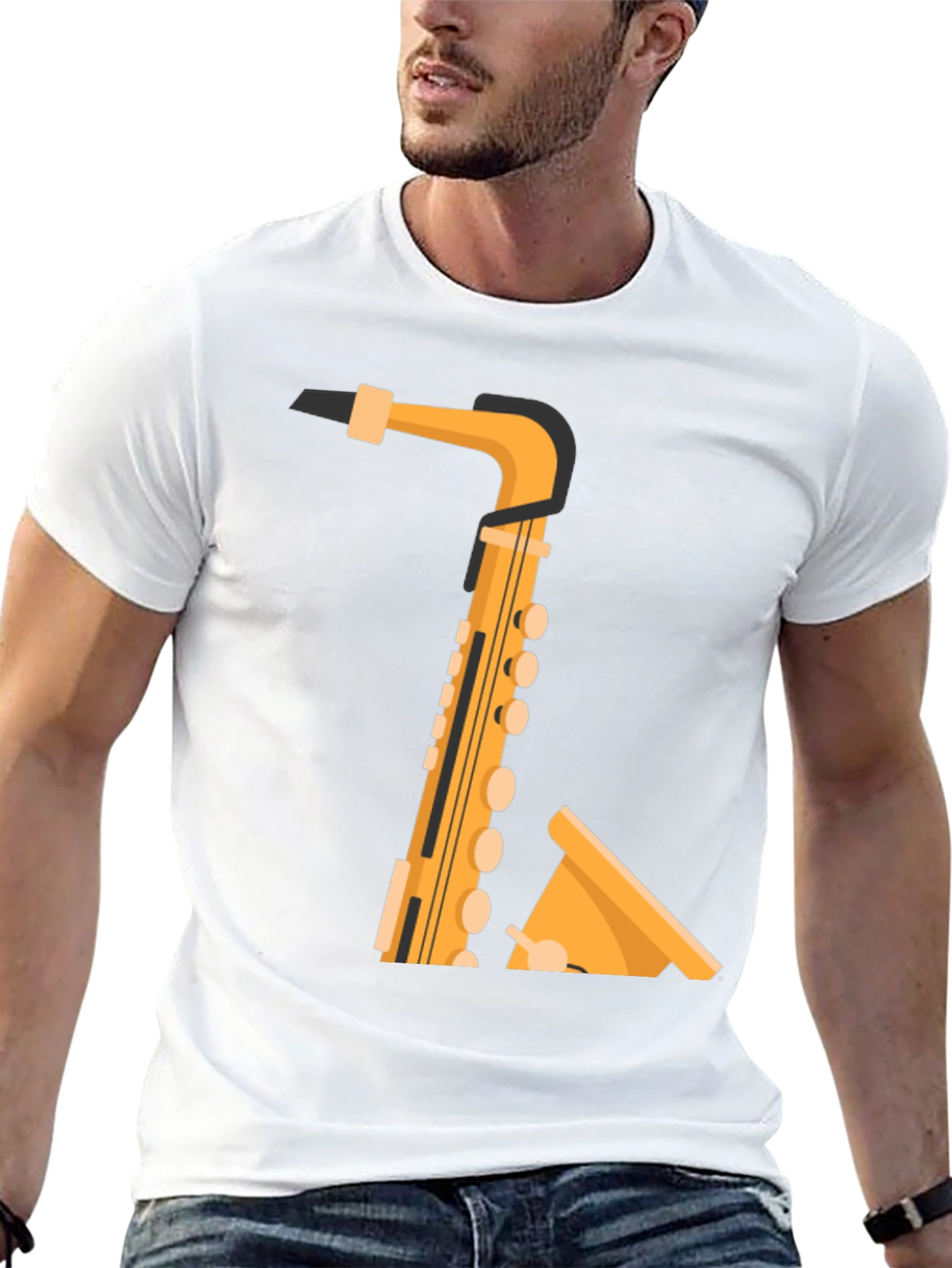 Saxophone Graphic Tee - Musical Instrument T-Shirt