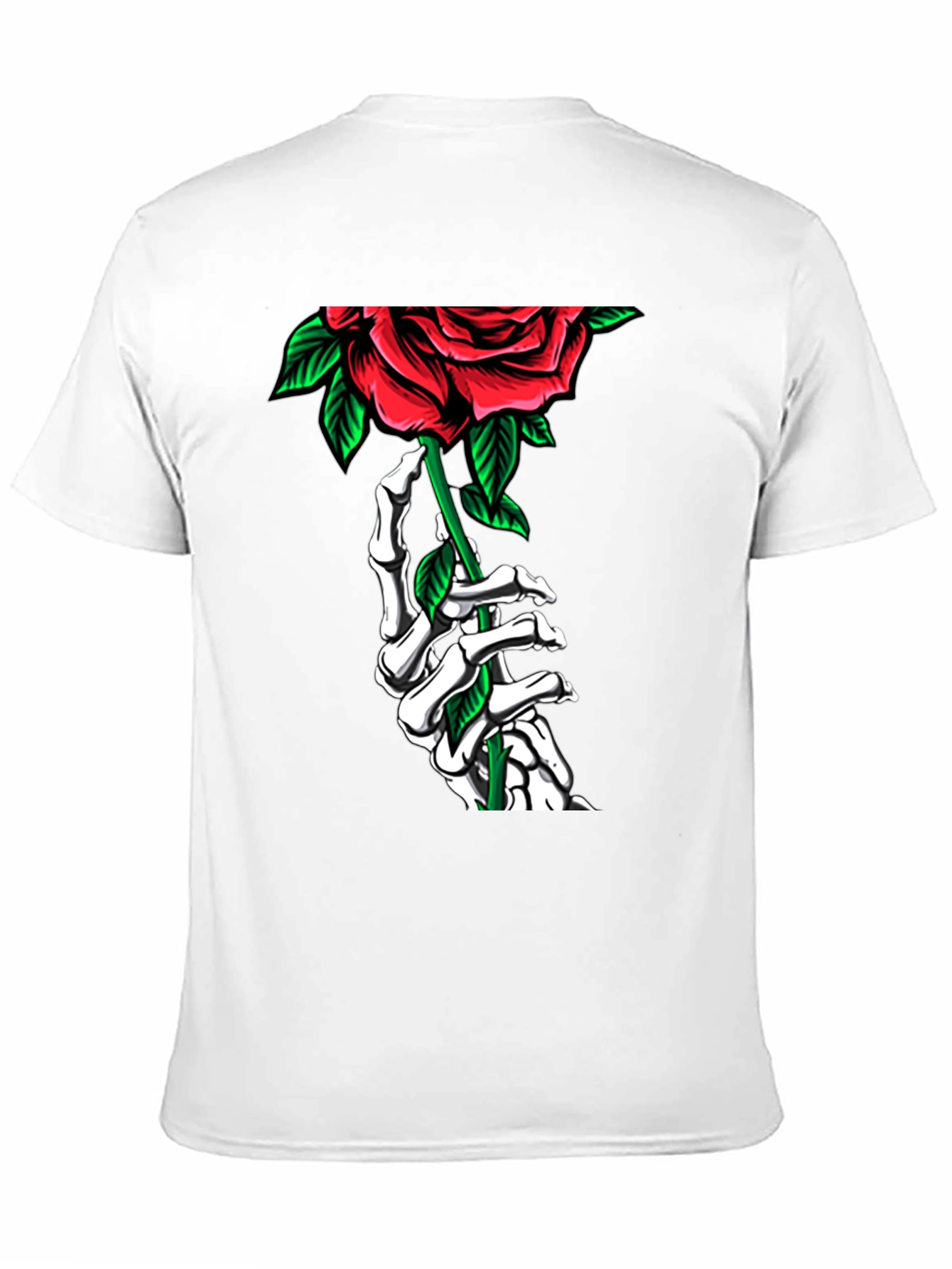 Skeleton Hand Rose Graphic Tee - Gothic Style