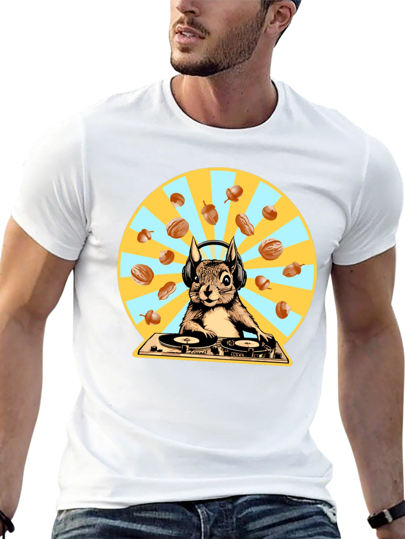 DJ Squirrel T-Shirt - Funky Animal Graphic Tee