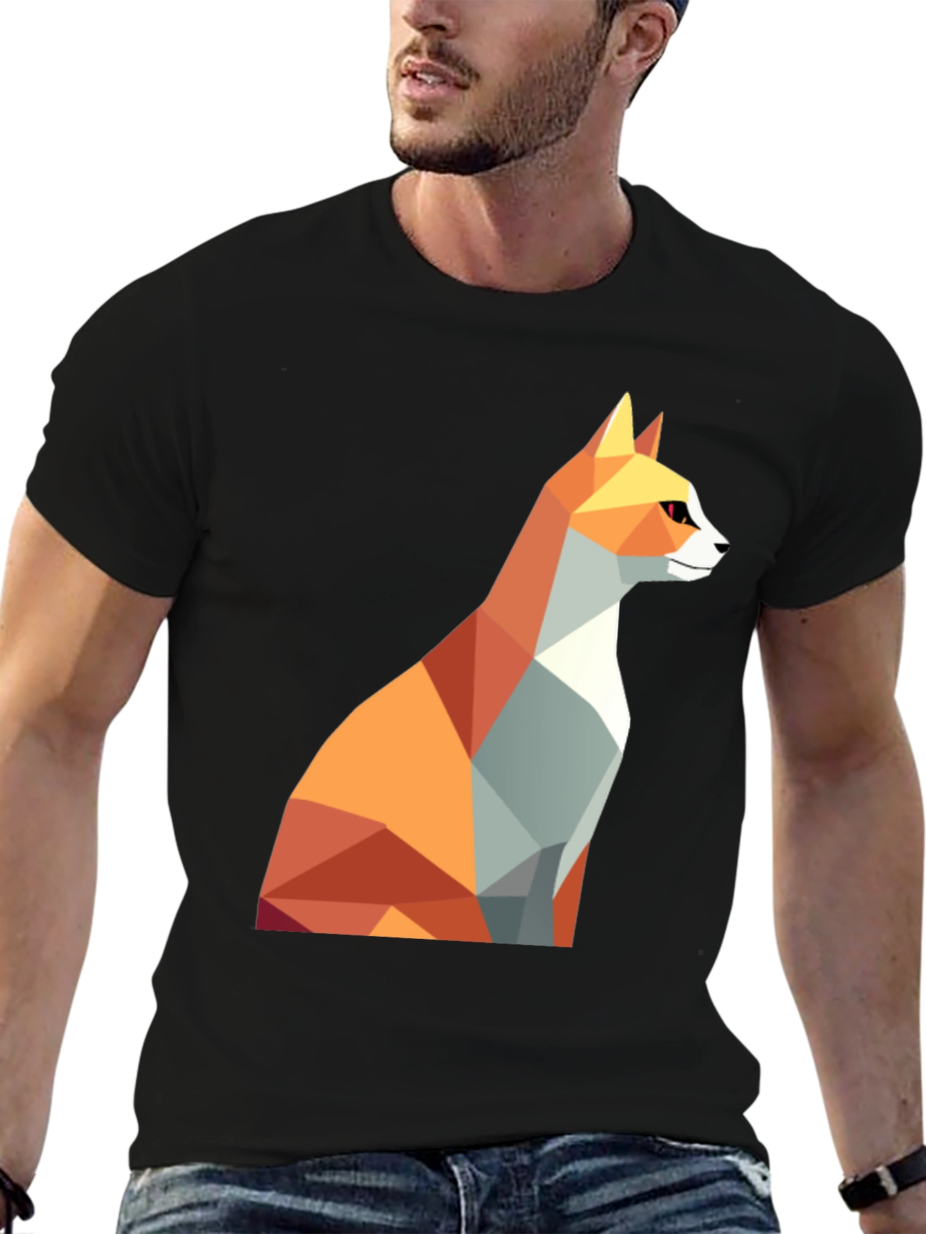 Geometric Fox Graphic Tee - Modern Design