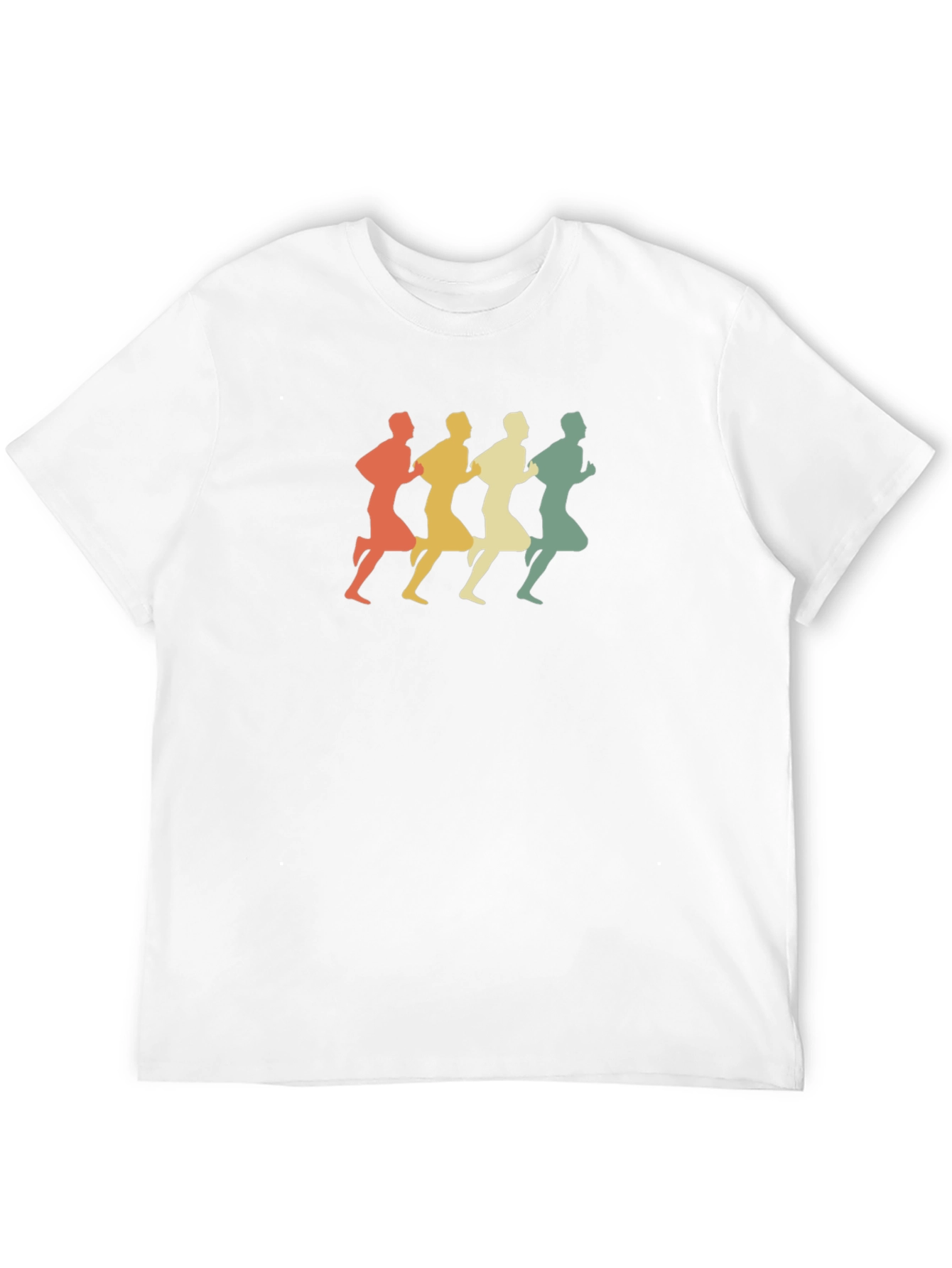 Retro Runner Graphic Tee - Black Cotton Blend T-Shirt