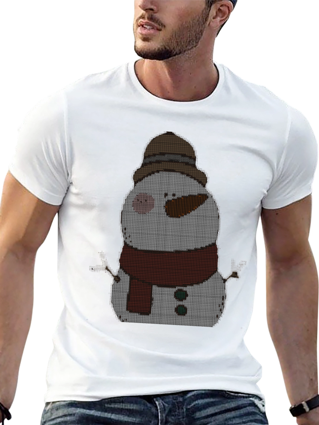 Snowman Knit Pattern T-Shirt