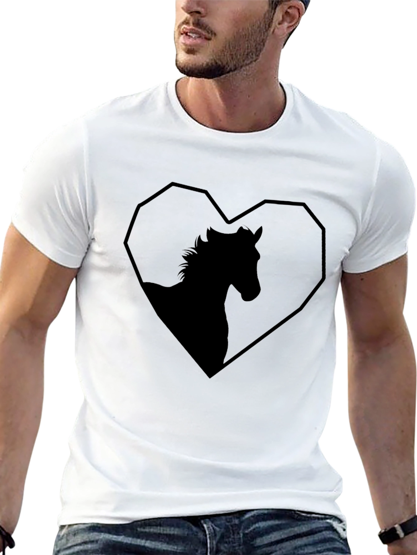 Horse Heart Graphic T-Shirt - Black