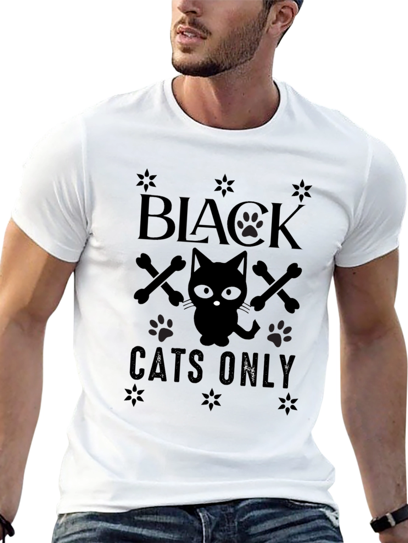 Black Cats Only Graphic T-Shirt
