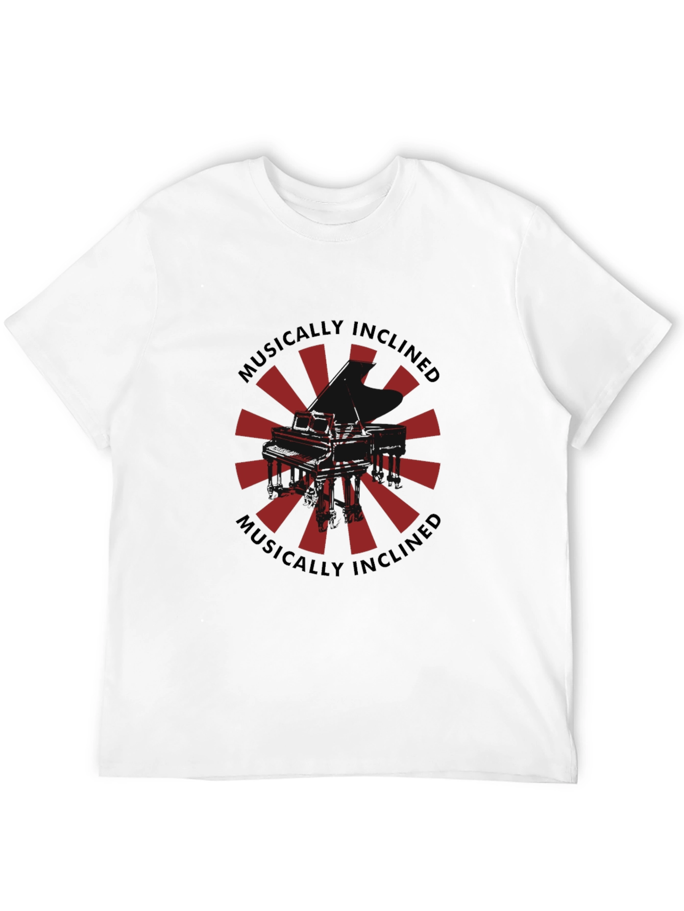 Musically Inclined Piano Graphic T-Shirt - Black