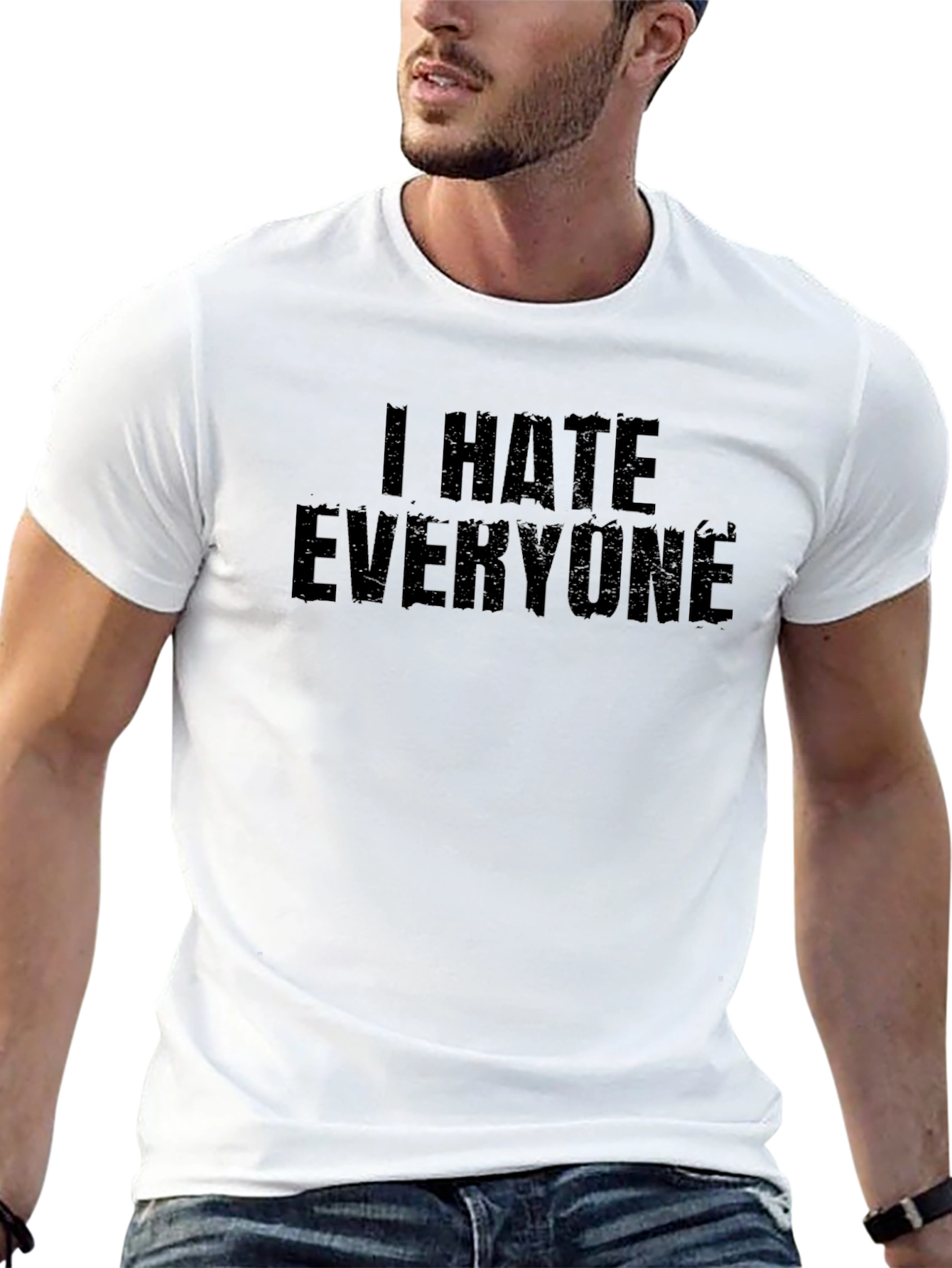 I HATE EVERYONE Graphic Tee - Black Cotton Blend