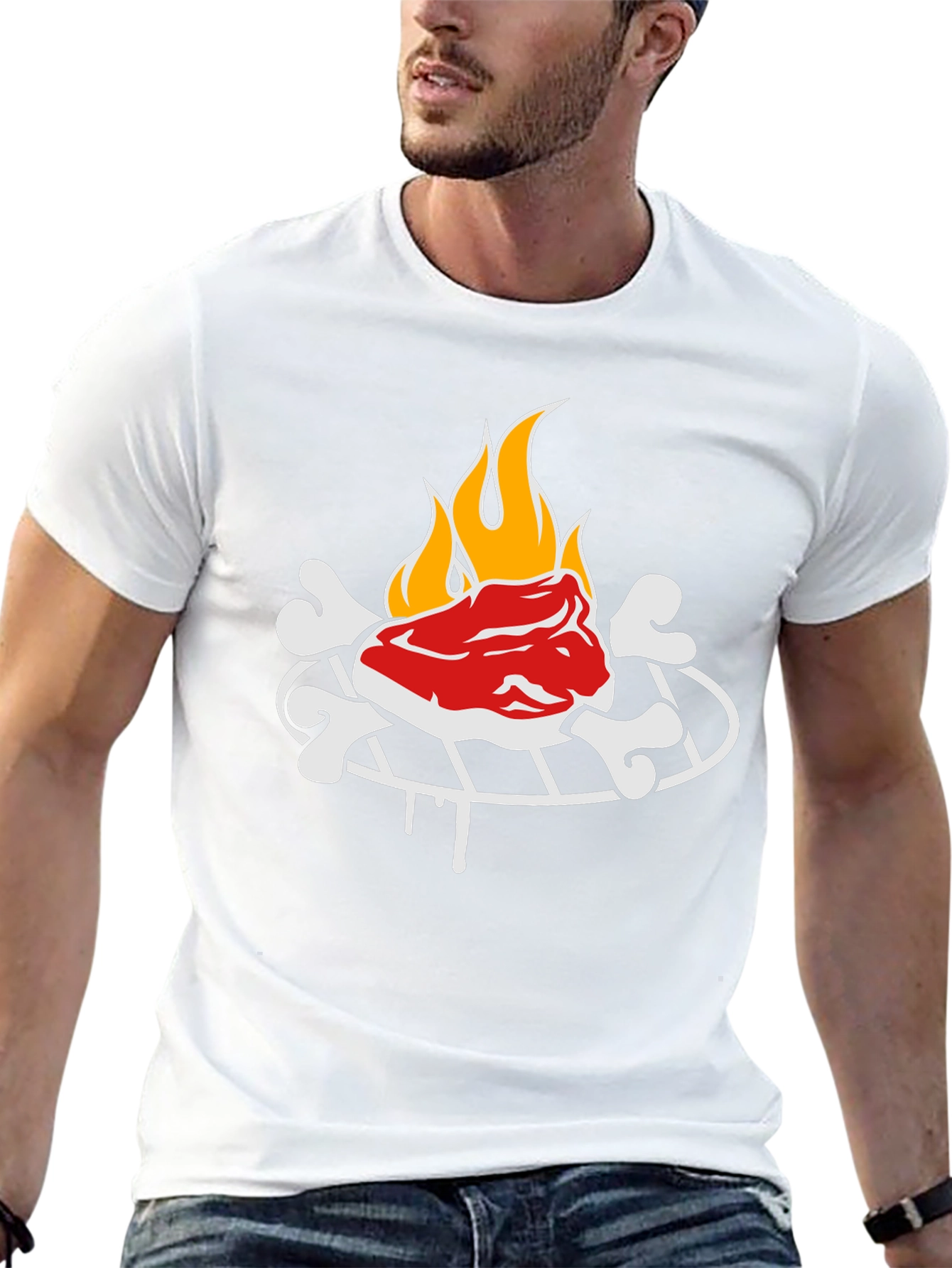 Funny Grilling Graphic Tee - Steak & Bones Design