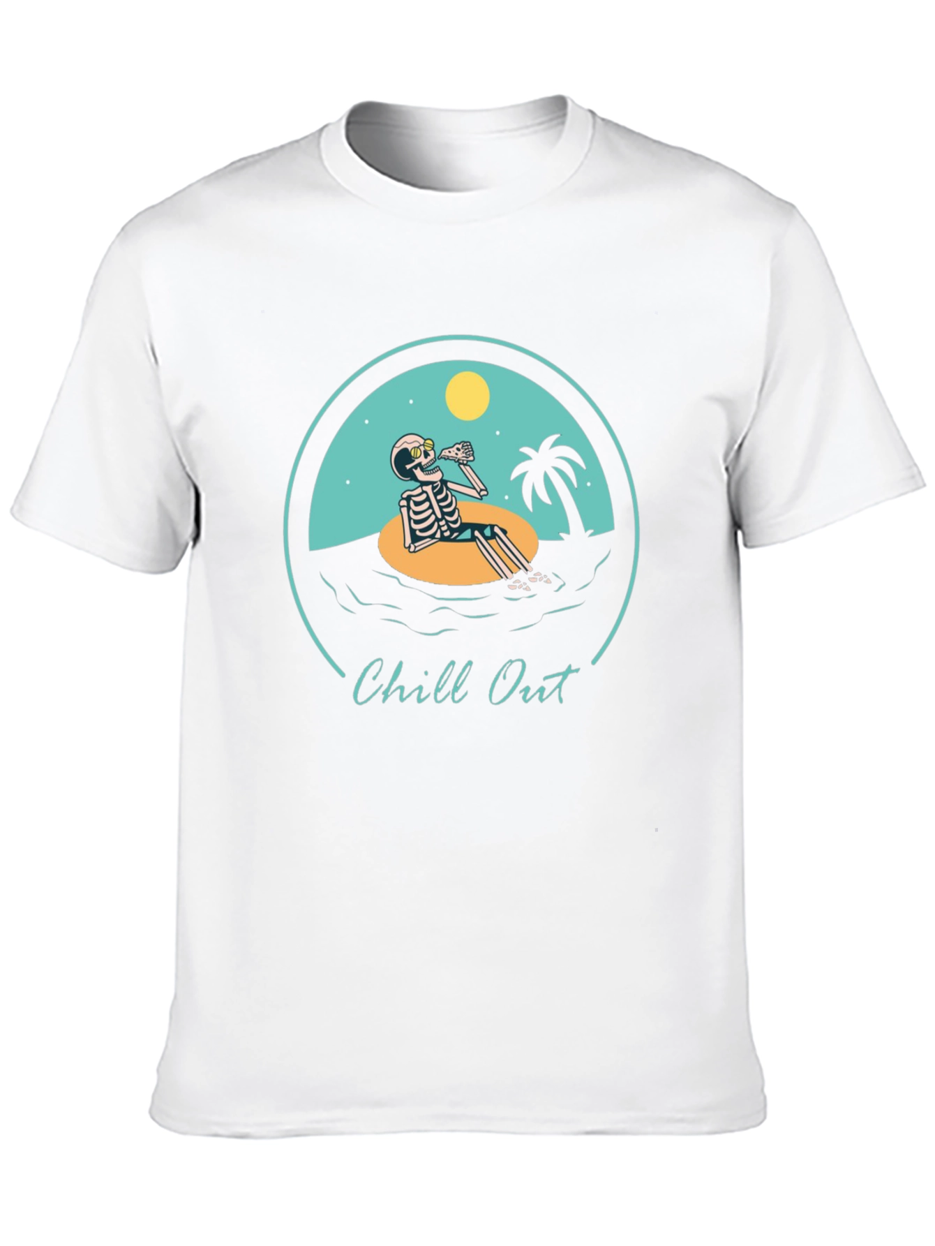 Chill Out Skeleton Graphic Tee - Relaxed Fit