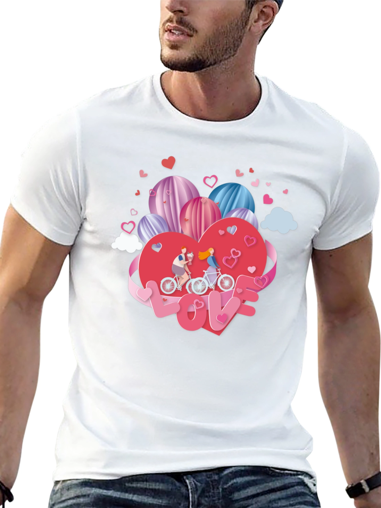 Romantic Valentines Day Couple Bike Ride T-Shirt