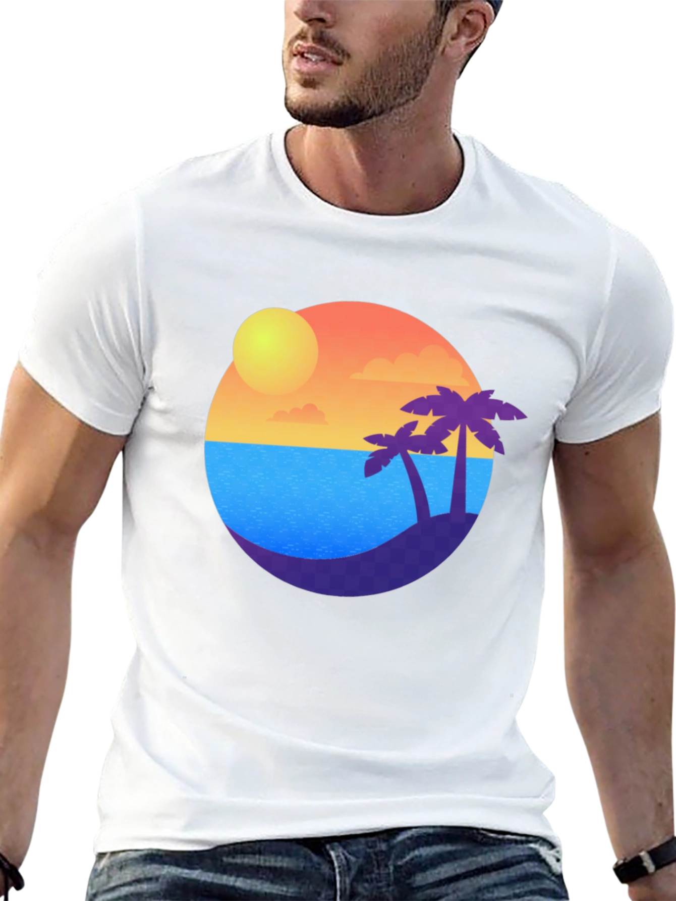 Tropical Island Sunset T-Shirt