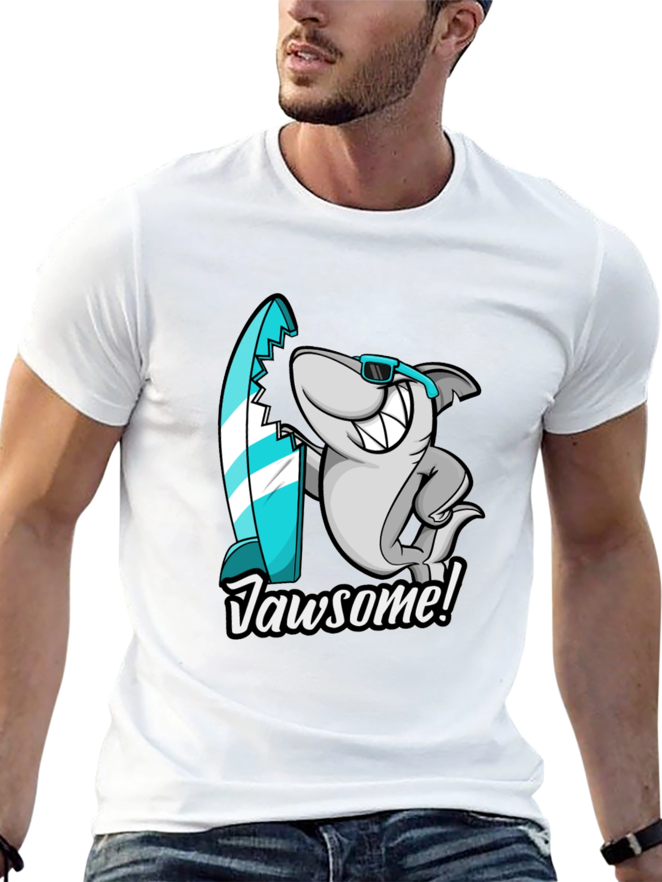 Jawsome Shark T-Shirt - Surfer Style