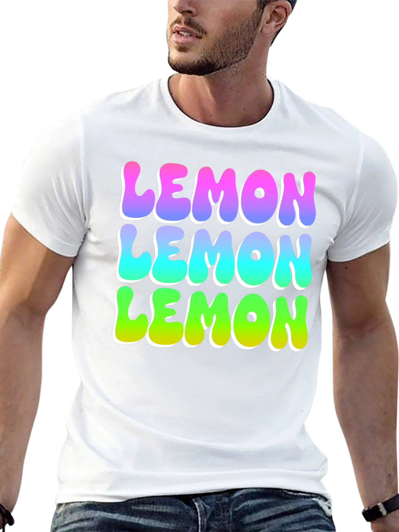 Lemon Graphic Tee - Funky Fruit Design Black T-Shirt
