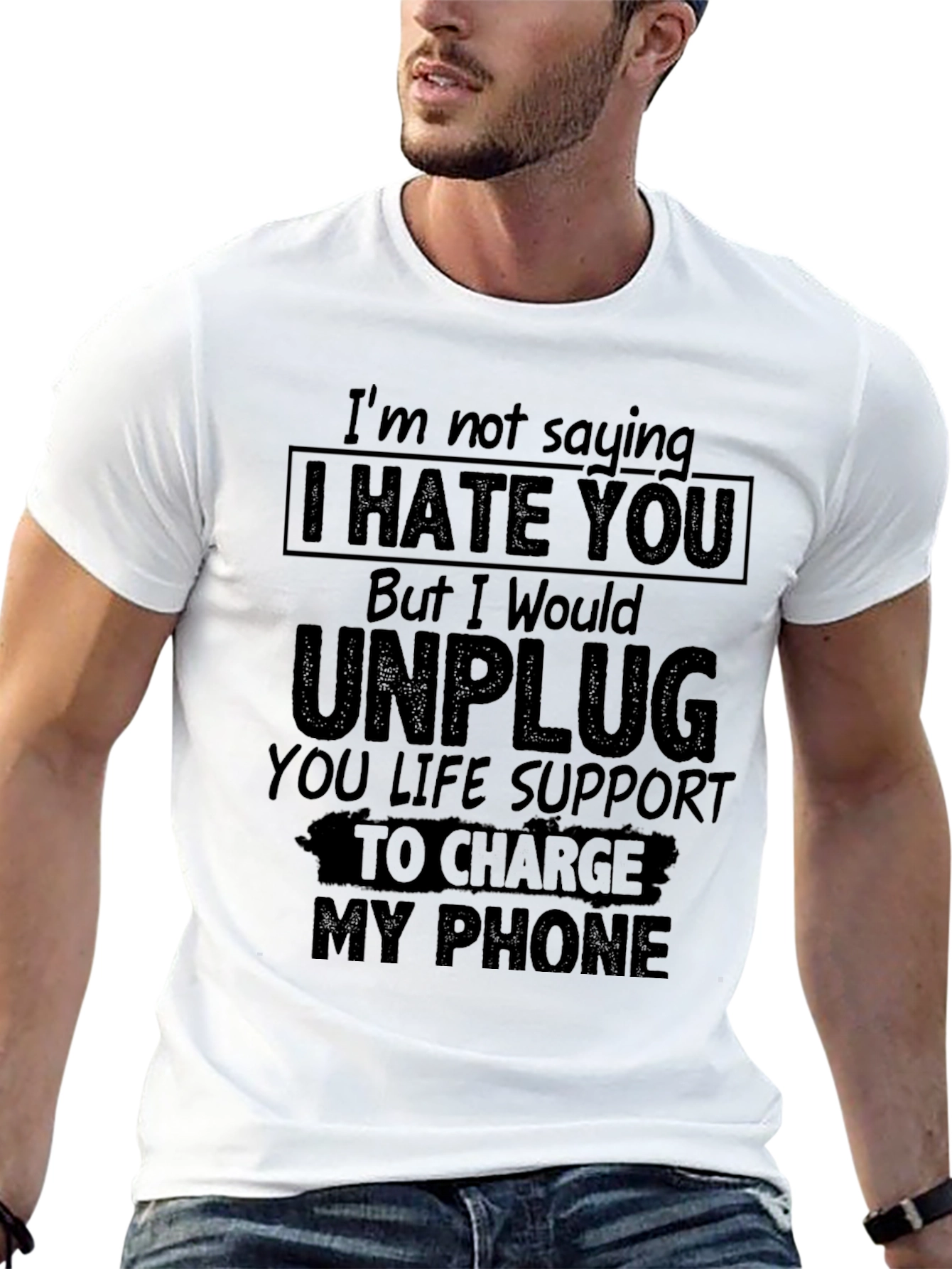 I Hate You Funny Sarcastic Novelty Graphic T-Shirt