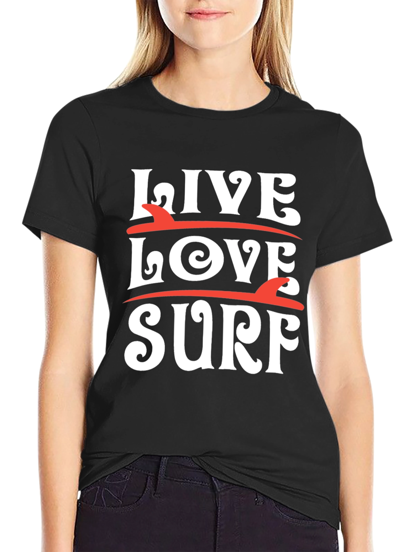Live Love Surf Graphic Tee - Black