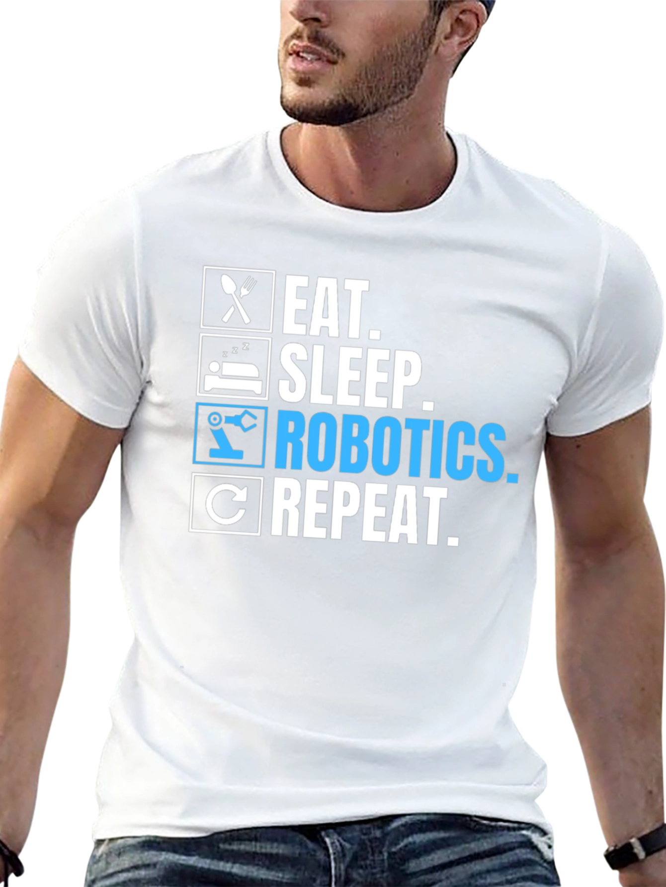 Eat Sleep Robotics Repeat Black T-Shirt