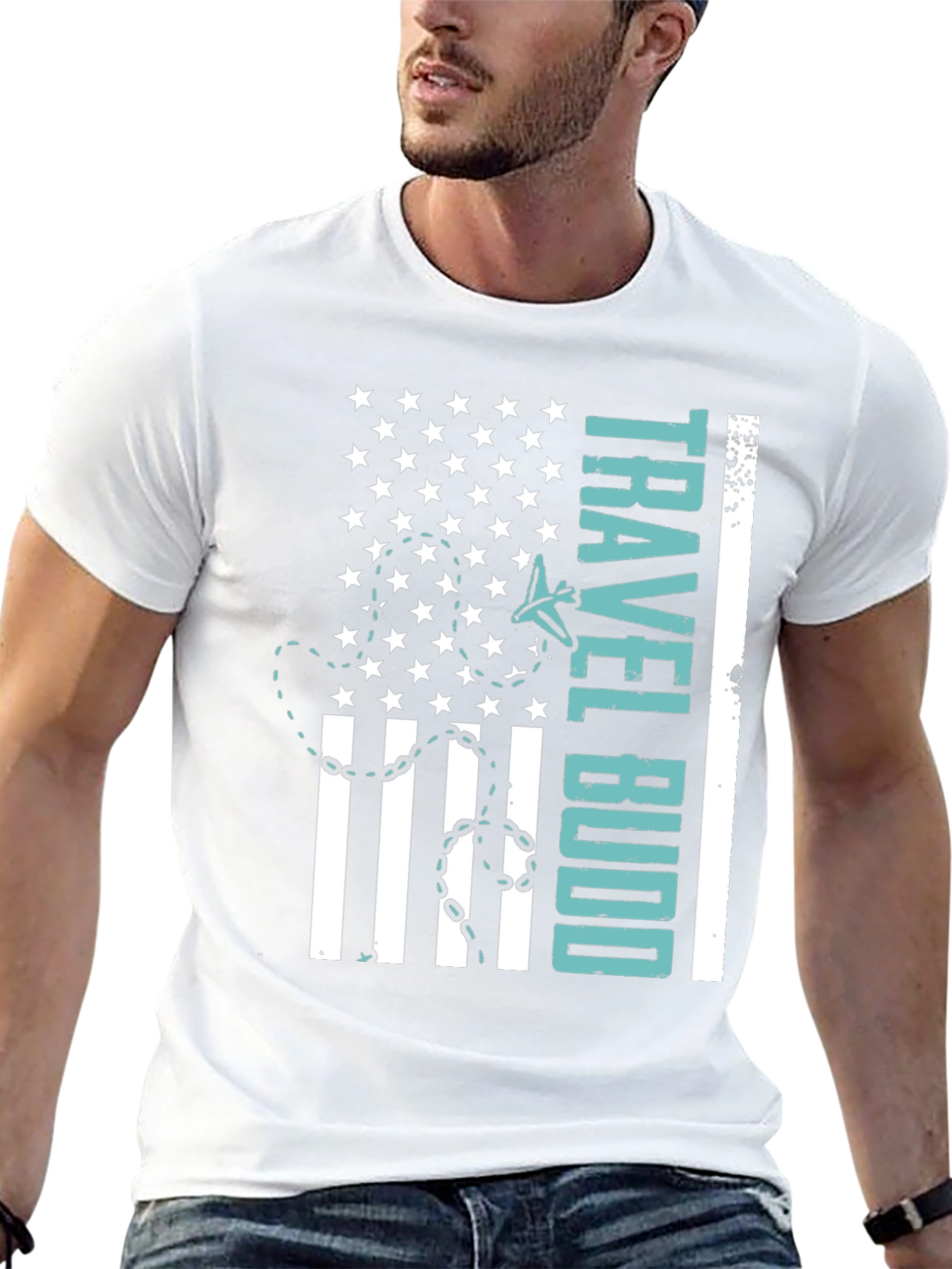 Travel Budd T-Shirt - American Flag Design