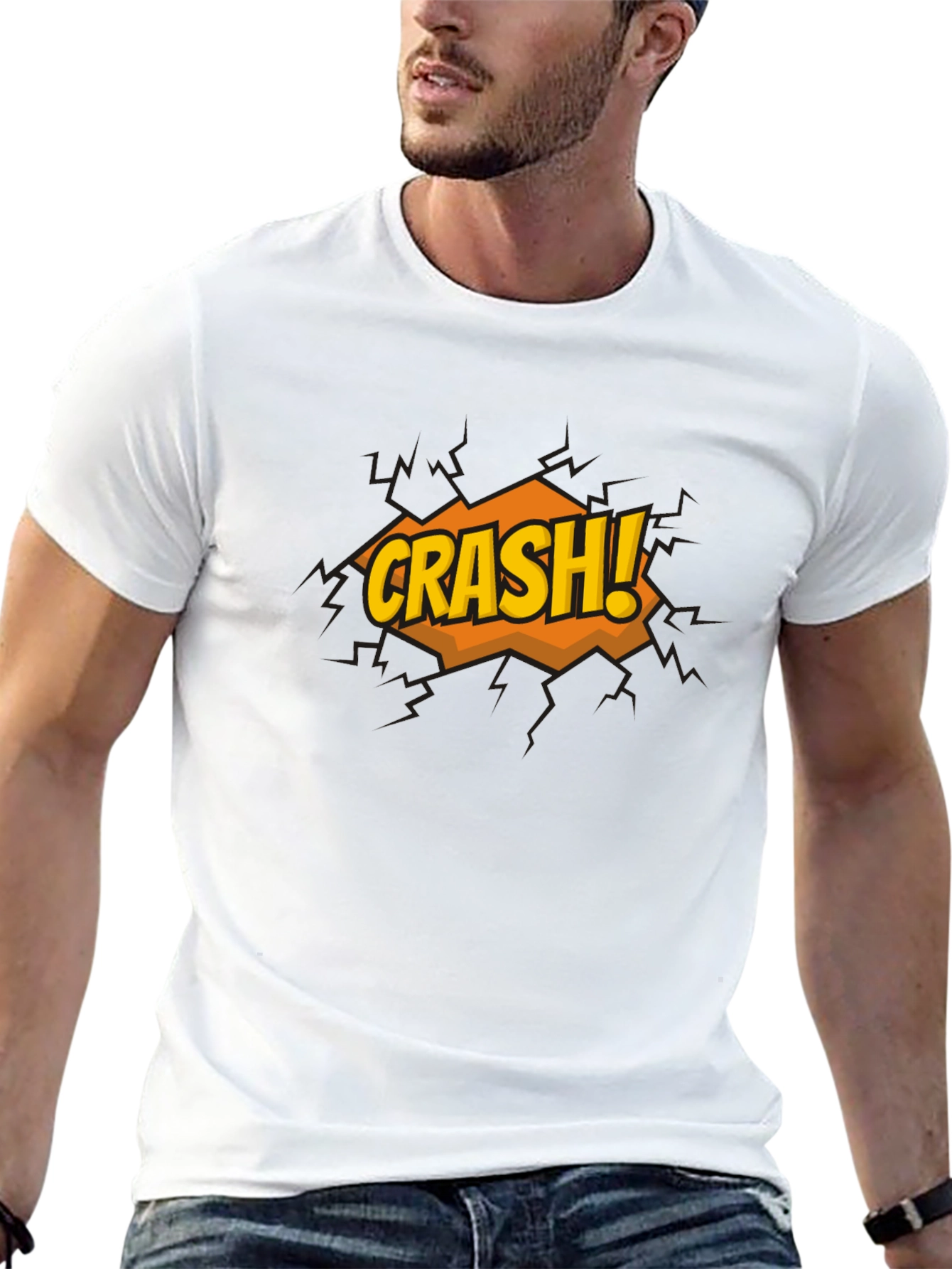 Crash Graphic Print Black T-Shirt