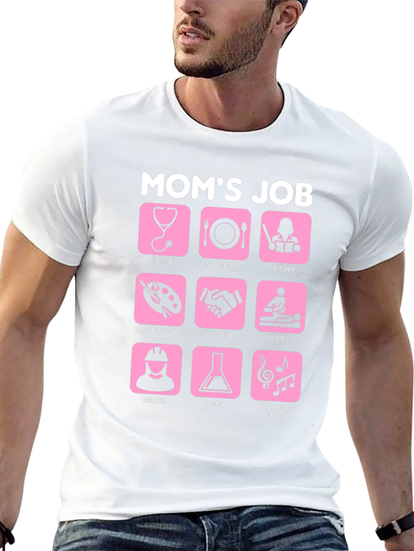 Moms Job Graphic Tee - Career Mother Tribute