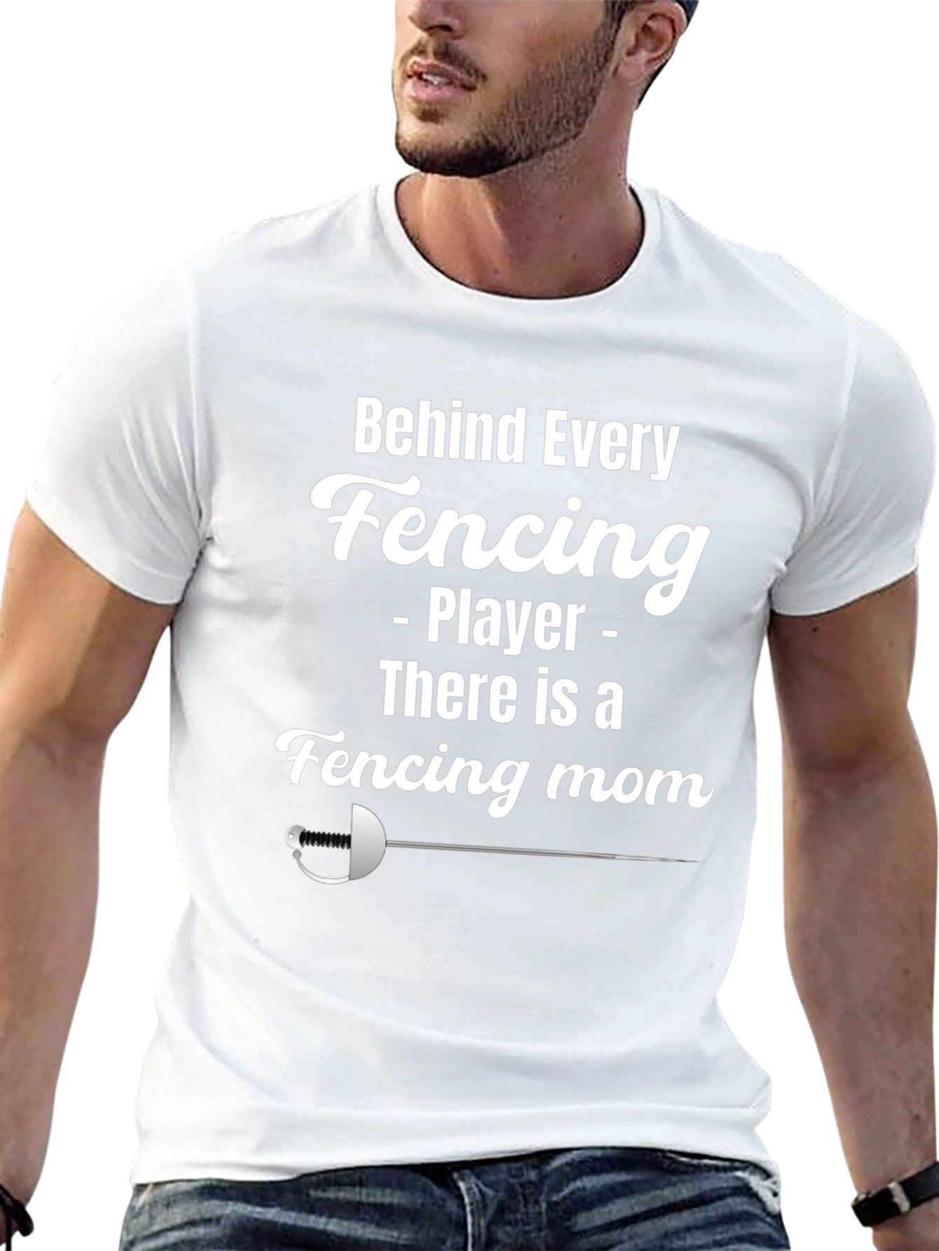 Fencing Mom T-Shirt - Black Graphic Tee