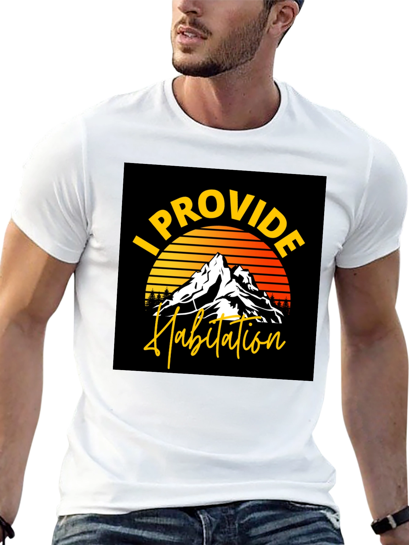 I Provide Habitation Mountain Sunset Graphic Tee